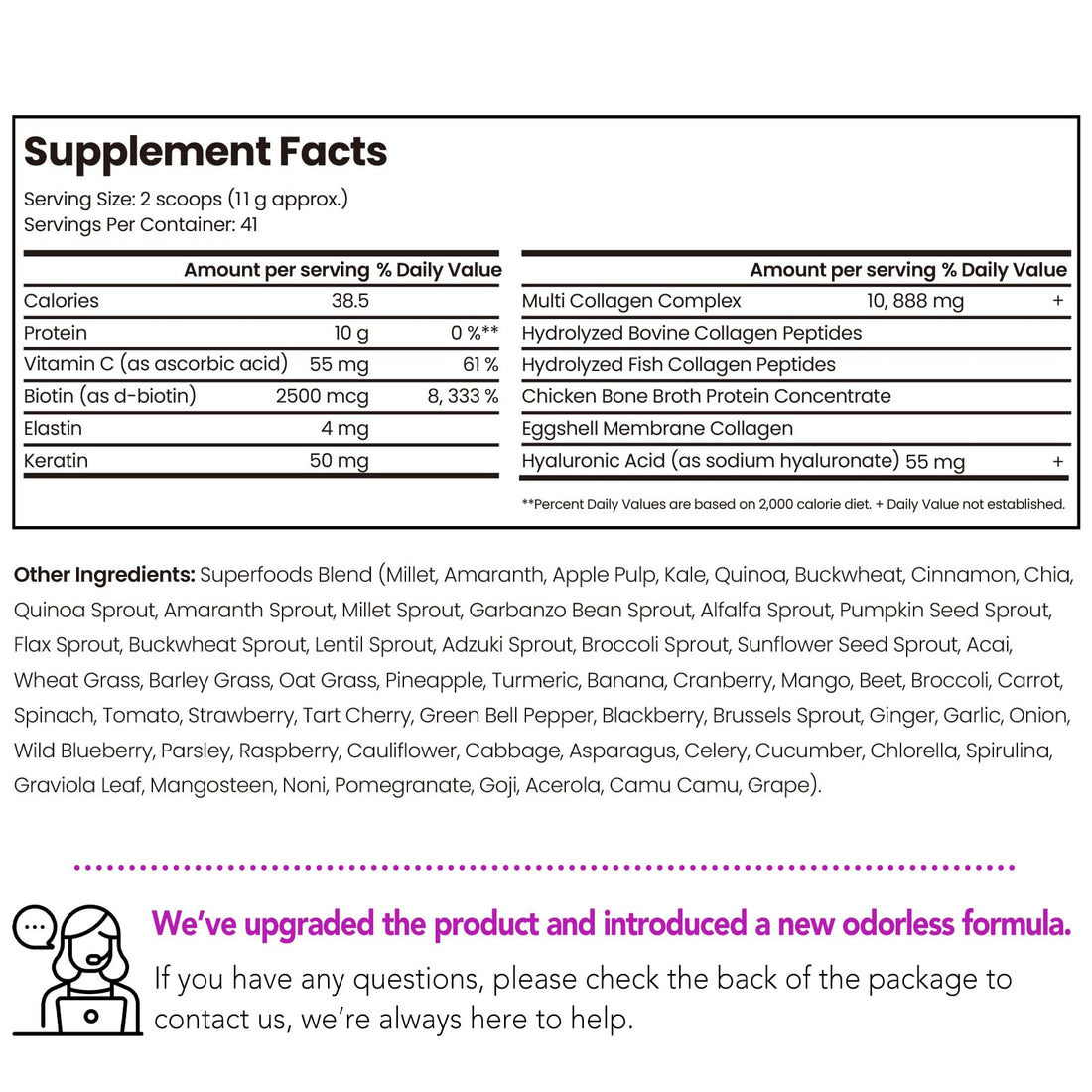 VEV Multi Collagen Peptides Powder, 1 lb – Type I, II, III, V, X, Hydrolyzed Collagen, Biotin, Hyaluronic Acid, Vitamin C, Supports Skin & Joints, Unflavored, Easy to Dissolve (Packaging May Vary)