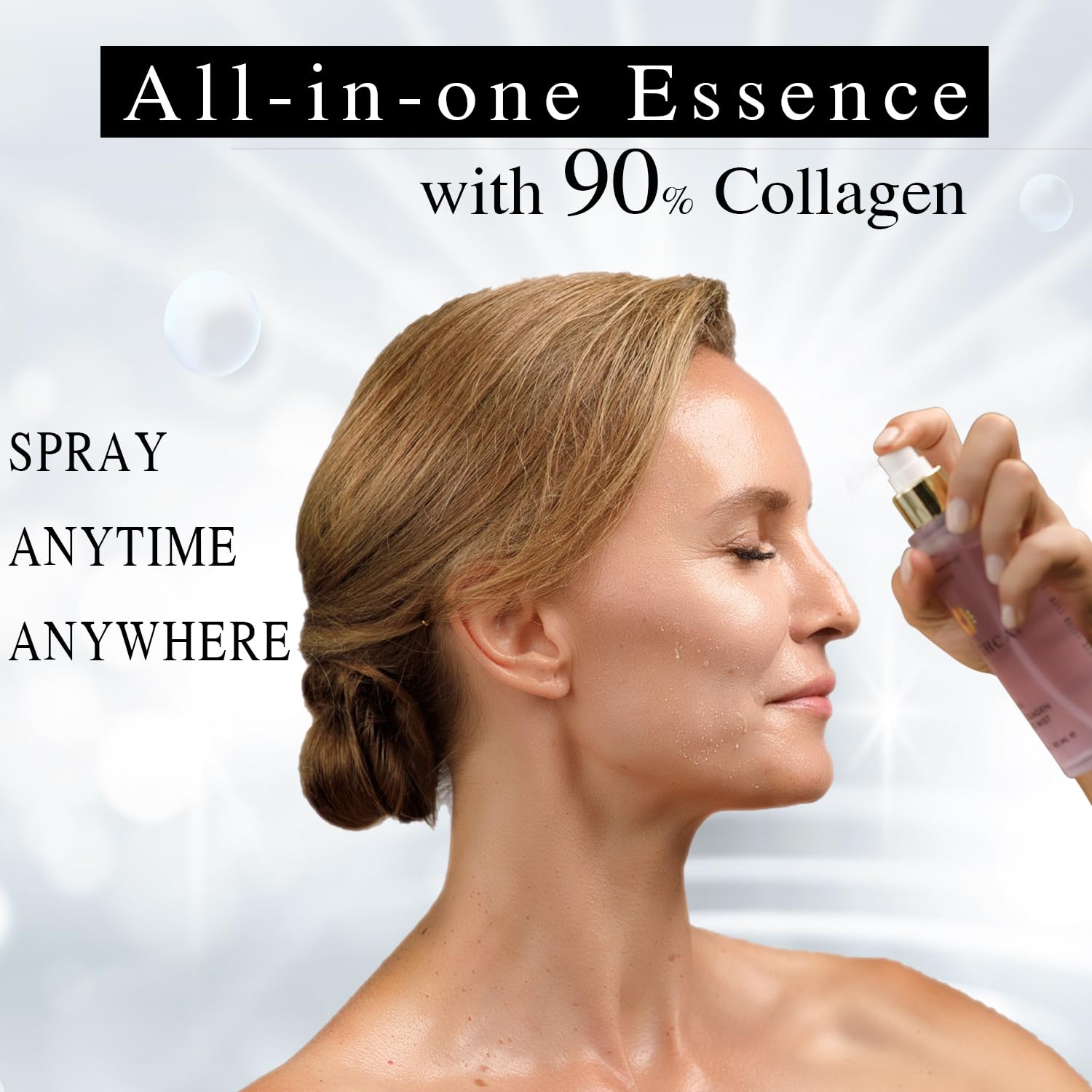 BRIGHCA Melting 90% Collagen Essence Mist (2.7 Fl Oz) | Anti Aging, Renew Skin Cells and Protect Skin Barrier with 90% Marine Collagen and TriAqua Mender™