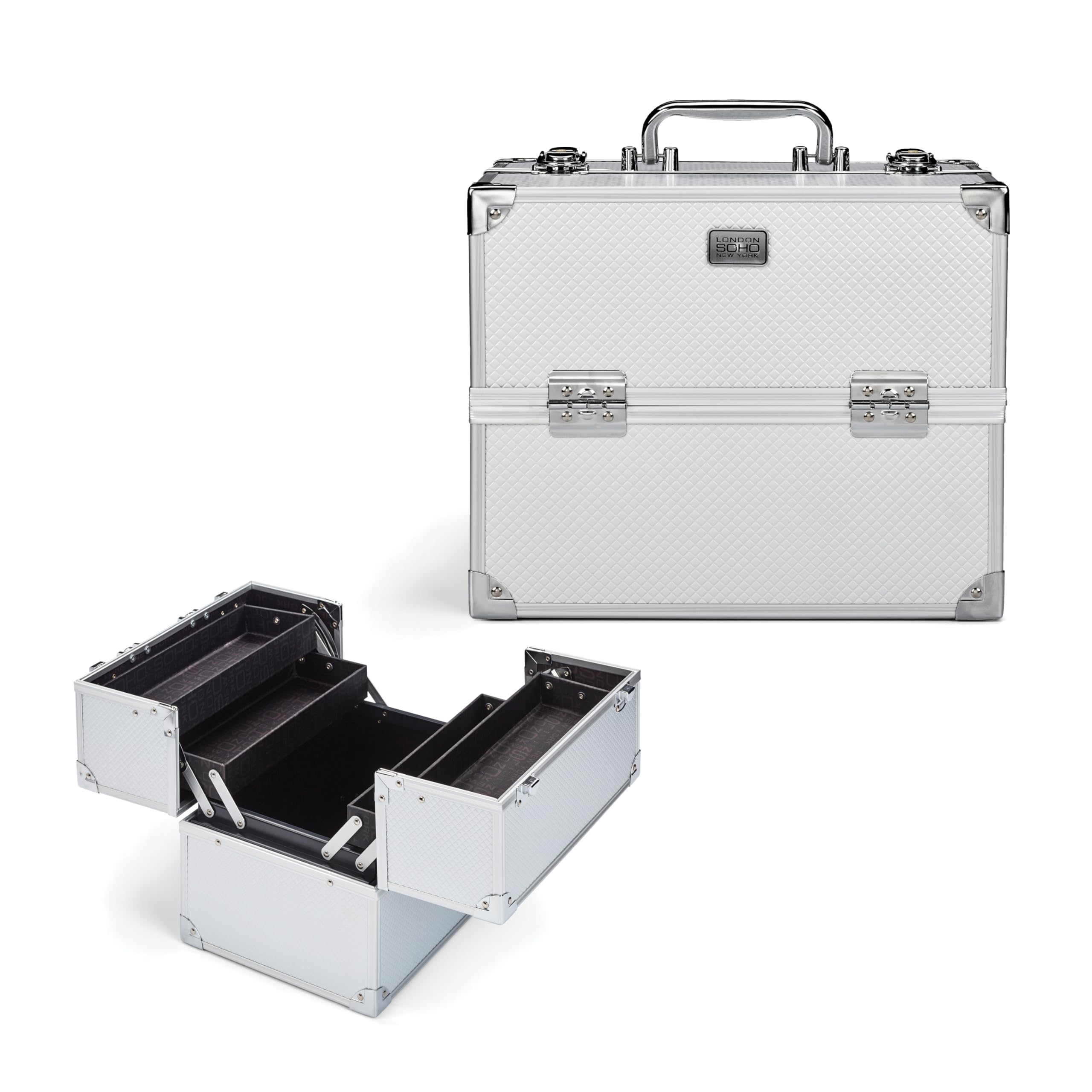 SOHO Pro Texture Diamond Silver Beauty Case