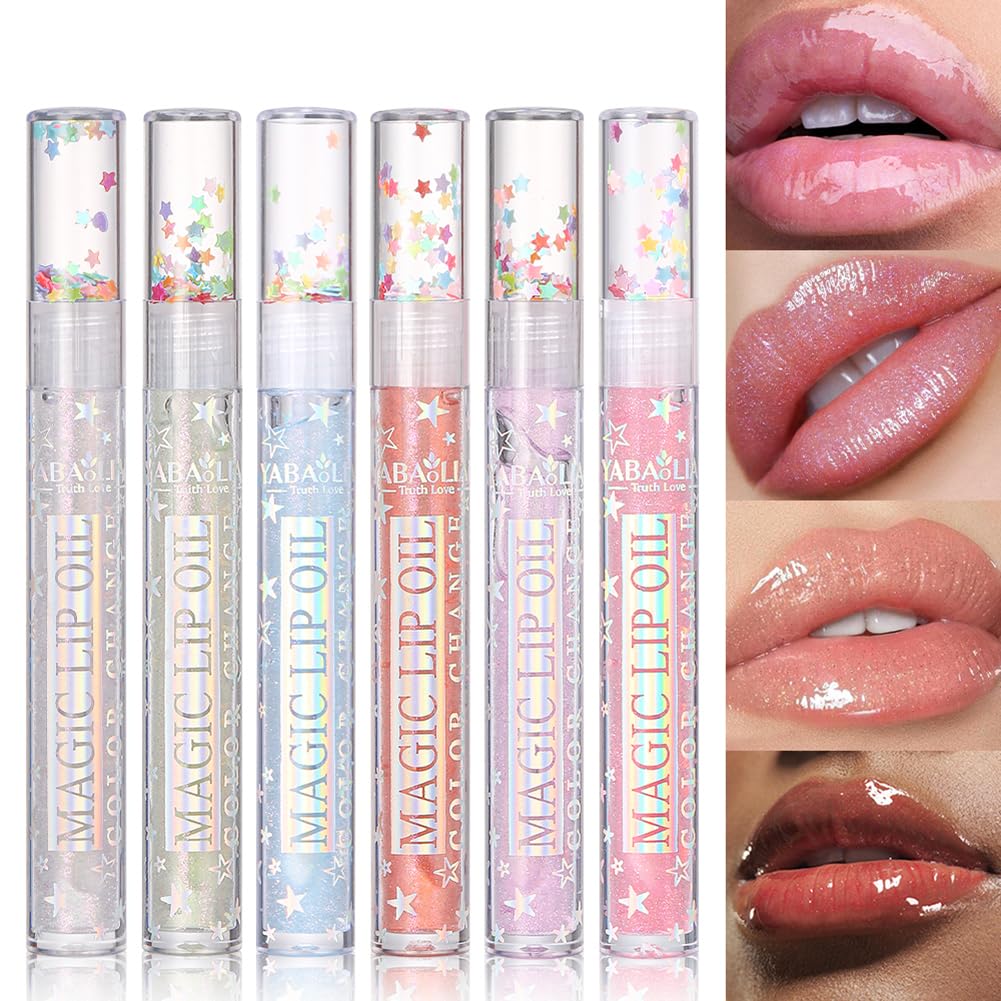 Petansy Shimmery Glitter Lip Gloss 6 Colors Liquid Lipstick Set Plumping Lip Oil | Syrupy gloss | Long Lasting | Moisturizing| High Shine | Lip Glow Set (6 Colors/Set)