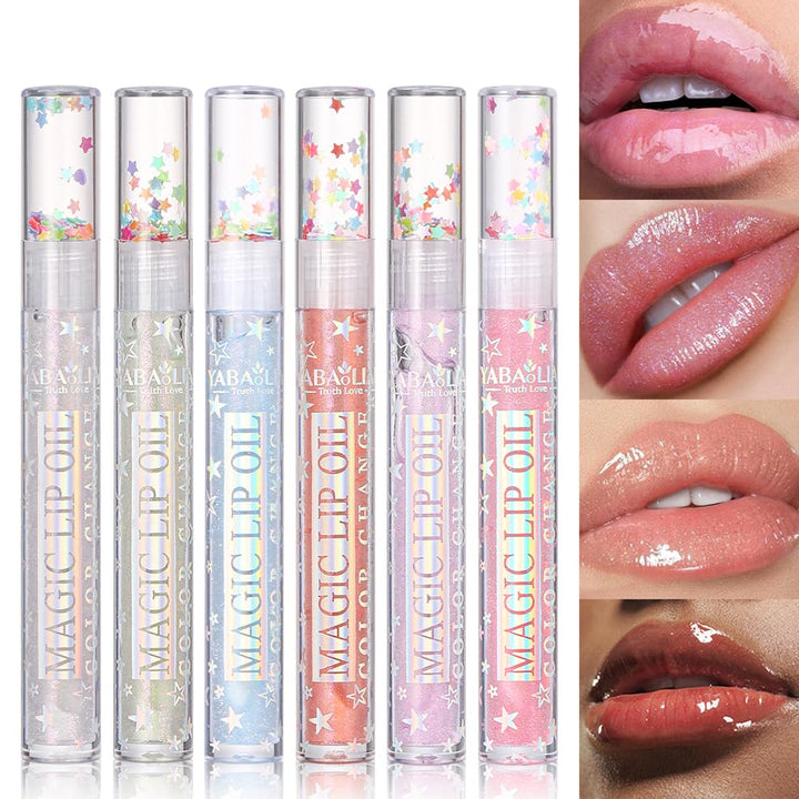 Petansy Shimmery Glitter Lip Gloss 6 Colors Liquid Lipstick Set Plumping Lip Oil | Syrupy gloss | Long Lasting | Moisturizing| High Shine | Lip Glow Set (6 Colors/Set)