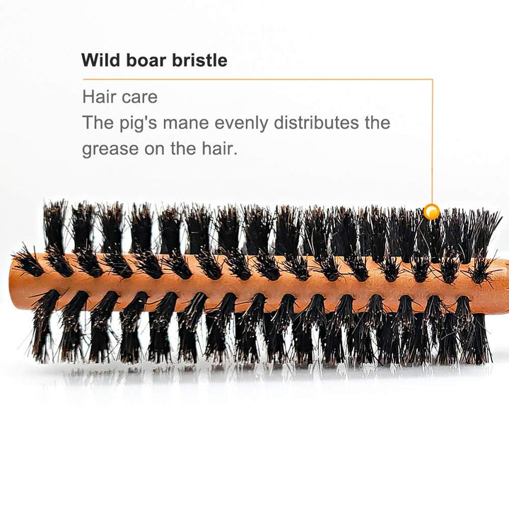 SUNBIRD Wild Boar Bristle Small Round Brush Hair Brush - For Men, Women, Kid, Dry, Wet, Fine, Thick, Curly Hair Styling, Adding Hair Volume and Shine