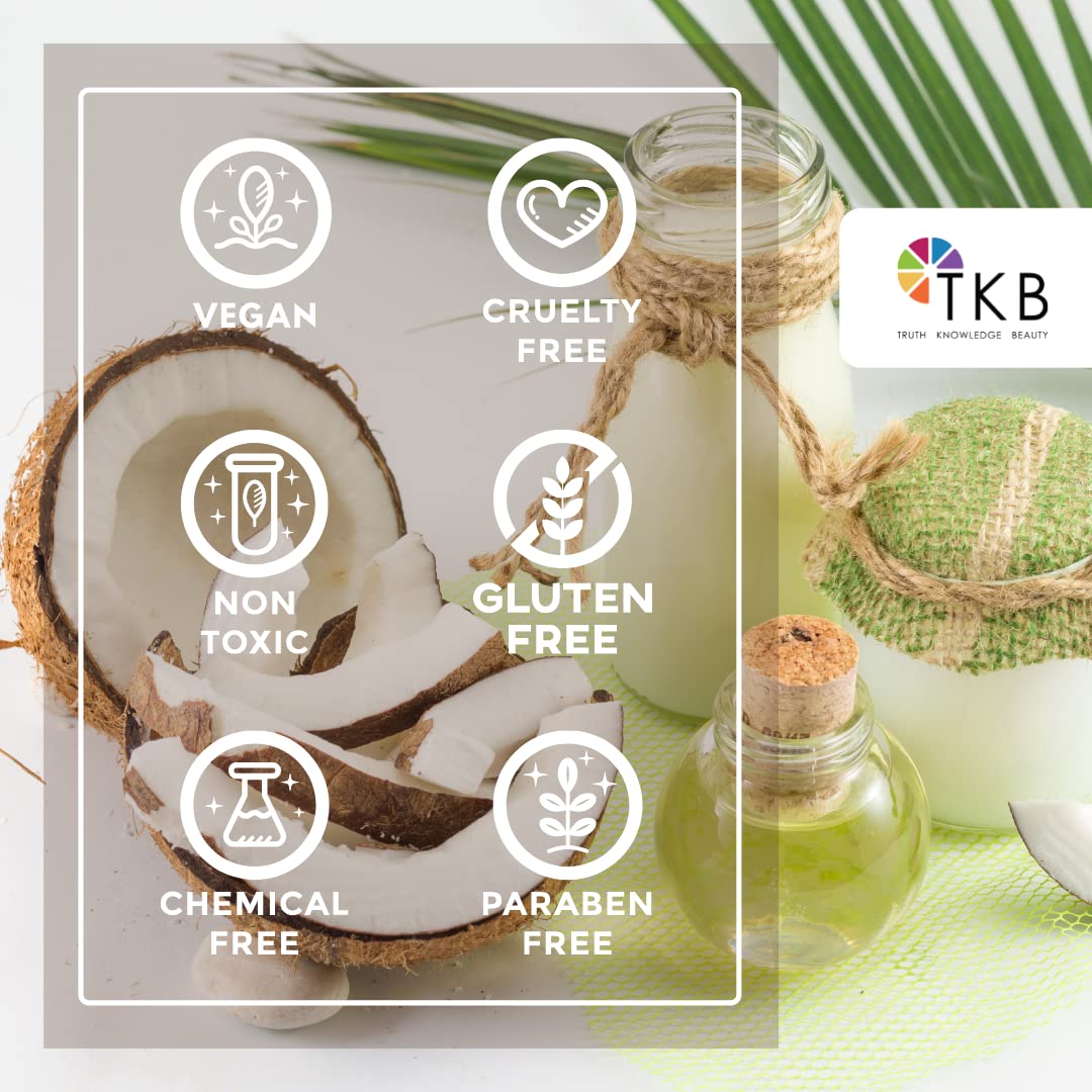 TKB Fractionated Coconut Oil| Pure Coconut Oil for Skin, Hair, Body| Lip Gloss Making, Lip Moisturizer (8floz (237ml))