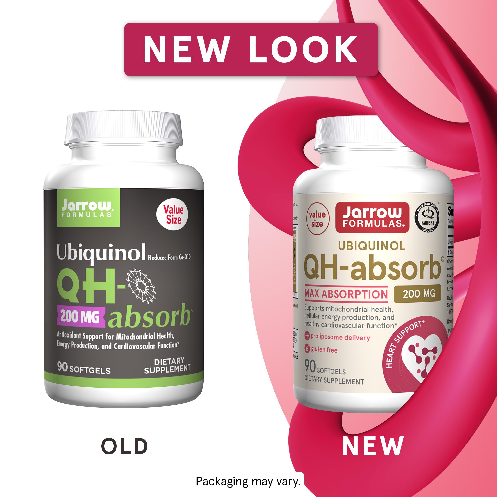 Jarrow Formulas QH-Absorb 200 mg - Active Antioxidant Form of Co-Q10 - Dietary Supplement - Supports Mitochondrial Energy Production & Cardiovascular Health - 90 Softgels