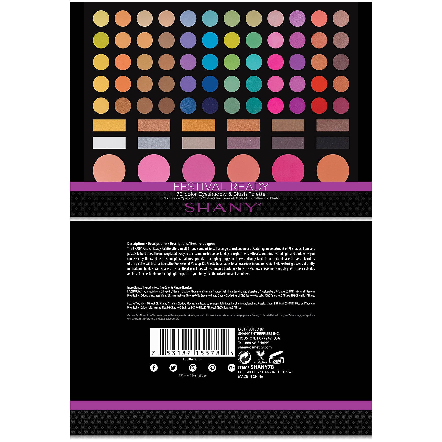 SHANY Cosmetics Natural Fusion Eyeshadow Palette (88 Color Eyeshadow Palette) - 2.15 Ounce - Nude