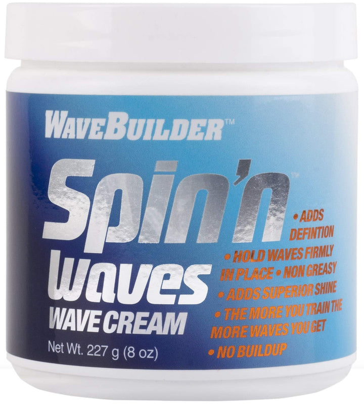 WaveBuilder Spin'n Waves Wave Cream, Non Greasy | Adds Superior Shine, 8 Ounce