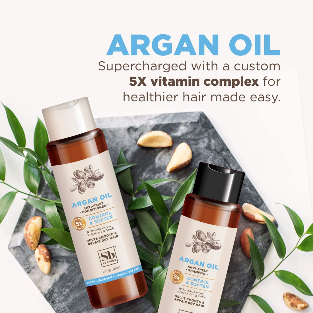 SoapBox Soaps Shampoo, Argan Oil with Shea Butter, 3 Count