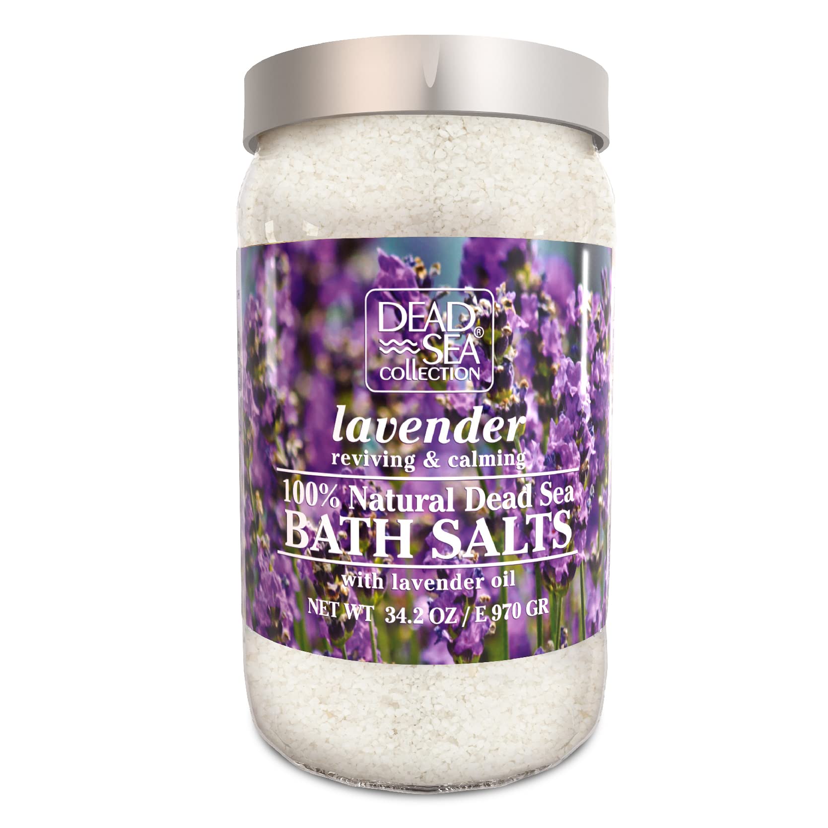 Dead Sea Collection Bath Salts with Lavender – Pure Dead Sea Salt and Lavender Oil - Nourishing Soothing and Relaxing Skin and Muscle – 34.2 Oz