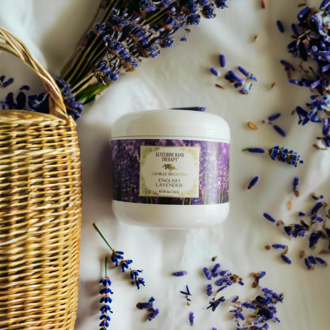Camille Beckman Glycerine Hand Therapy, 8 Ounce Jar, English Lavender by Camille Beckman