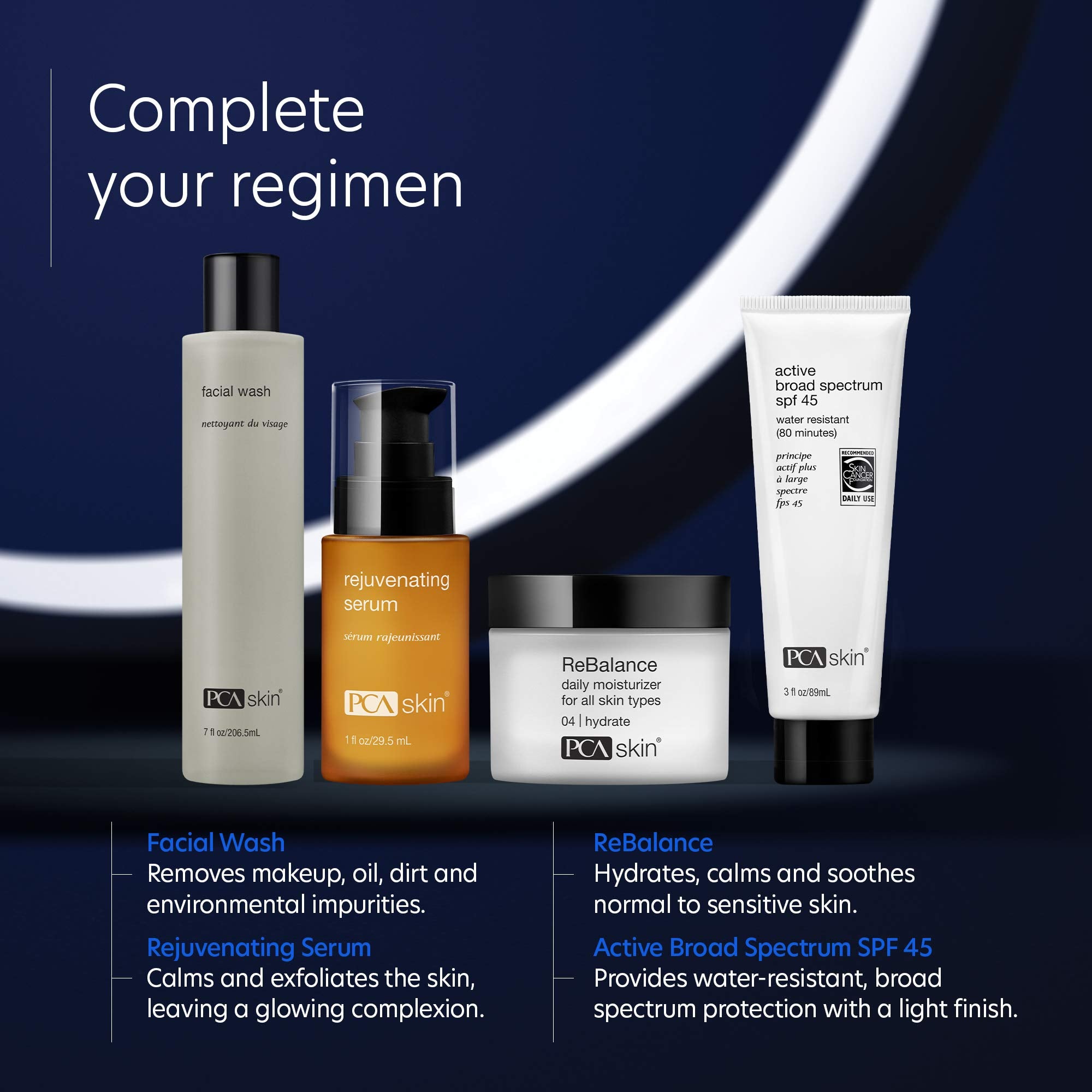 PCA SKIN Active Broad Spectrum SPF 45 - Zinc Oxide Water & Sweat Resistant Sunscreen, Ocean-Friendly Formula (3 oz)