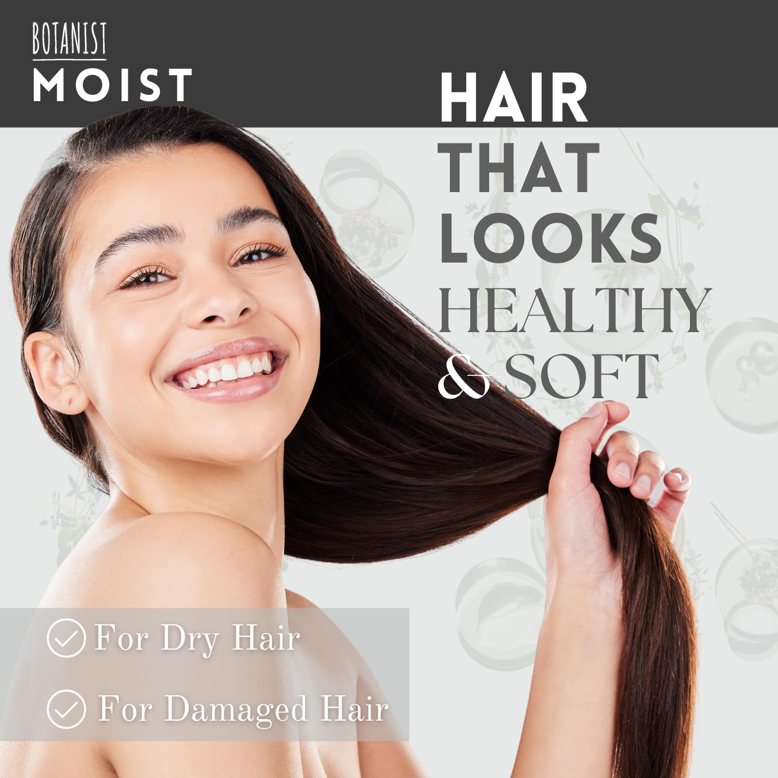 Botanist Organic Shampoo for Dry & Damaged Hair Women & Men, Keratin Shampoo with Natural Collagen, Macadamia Nut Oil& Rice Ceramide from Japan, Sulfate & Silicone Free, Apricot& Jasmine, 15.5 Fl Oz