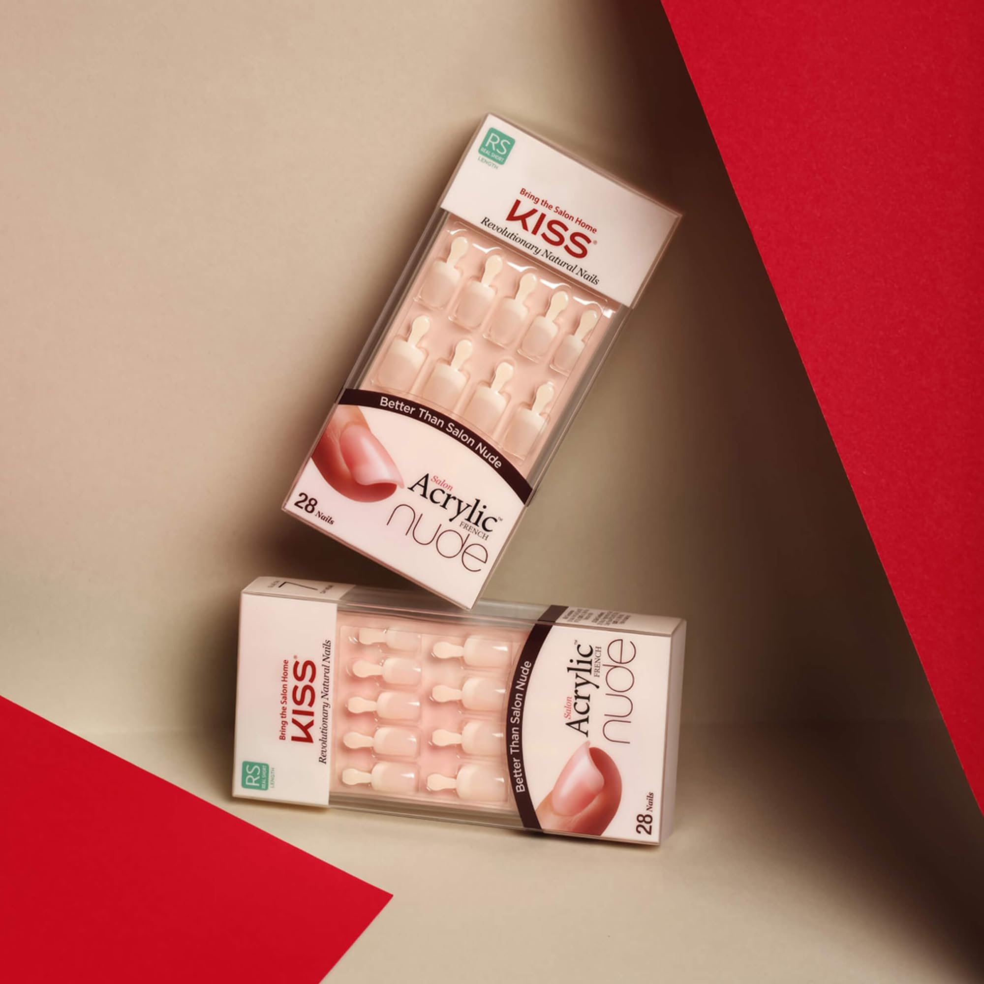 Kiss Acrylic Nude French Nails 64266 Breathtaking