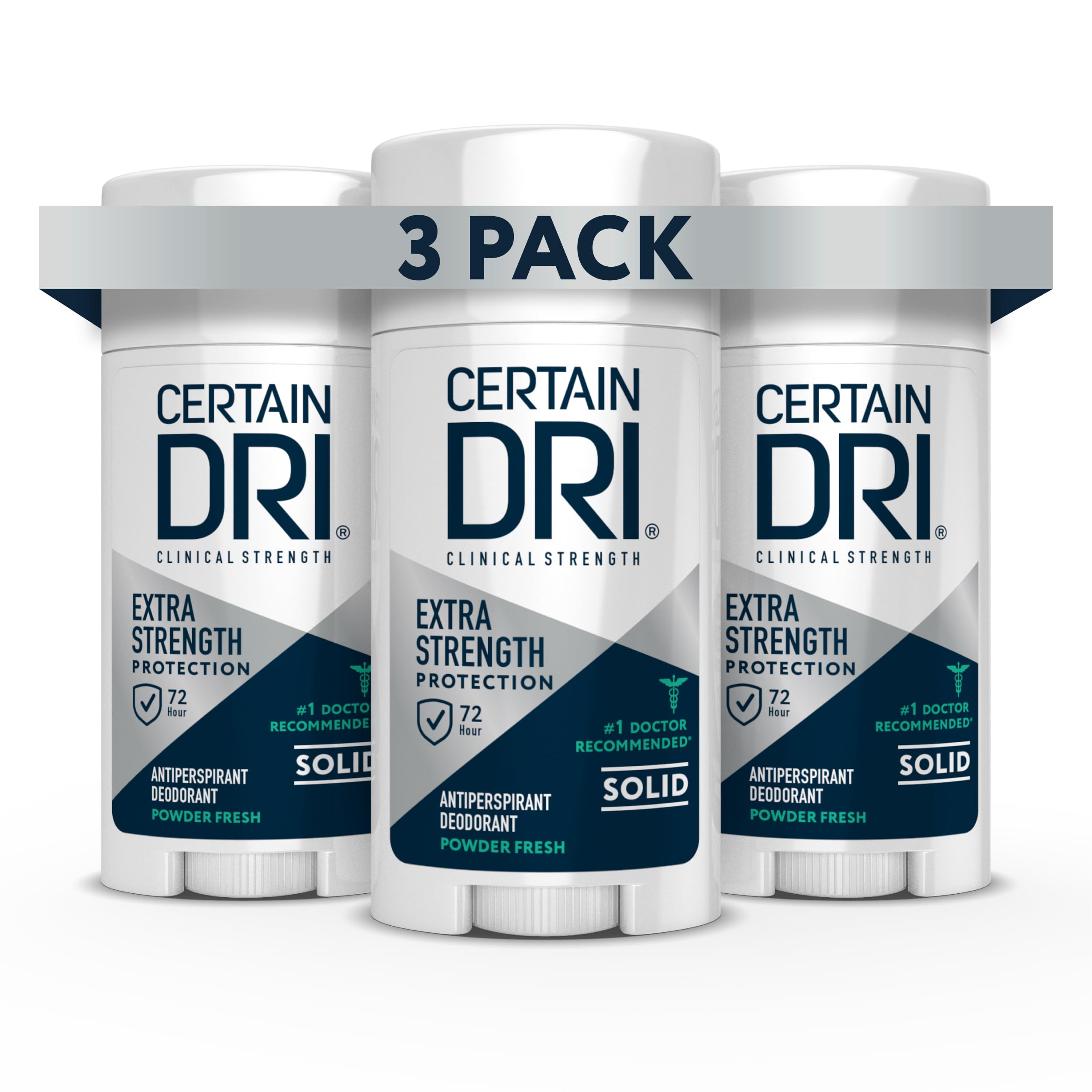 Certain Dri Antiperspirant Deodorant, Solid, 1.7 Ounce, Pack of 3
