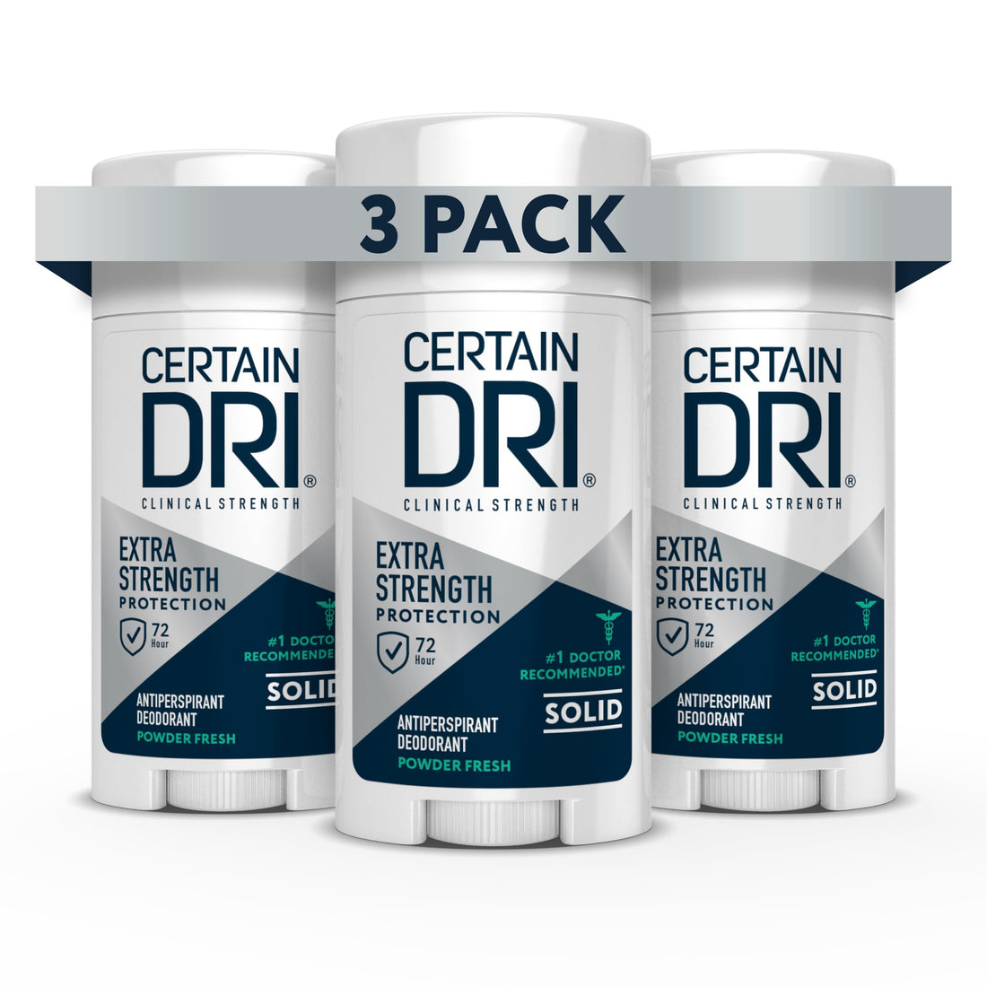Certain Dri Antiperspirant Deodorant, Solid, 1.7 Ounce, Pack of 3