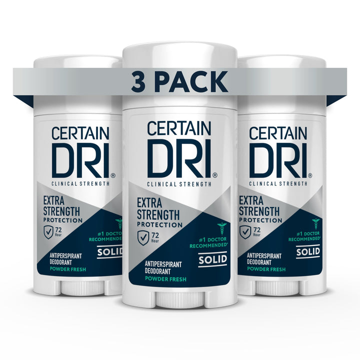 Certain Dri Antiperspirant Deodorant, Solid, 1.7 Ounce, Pack of 3