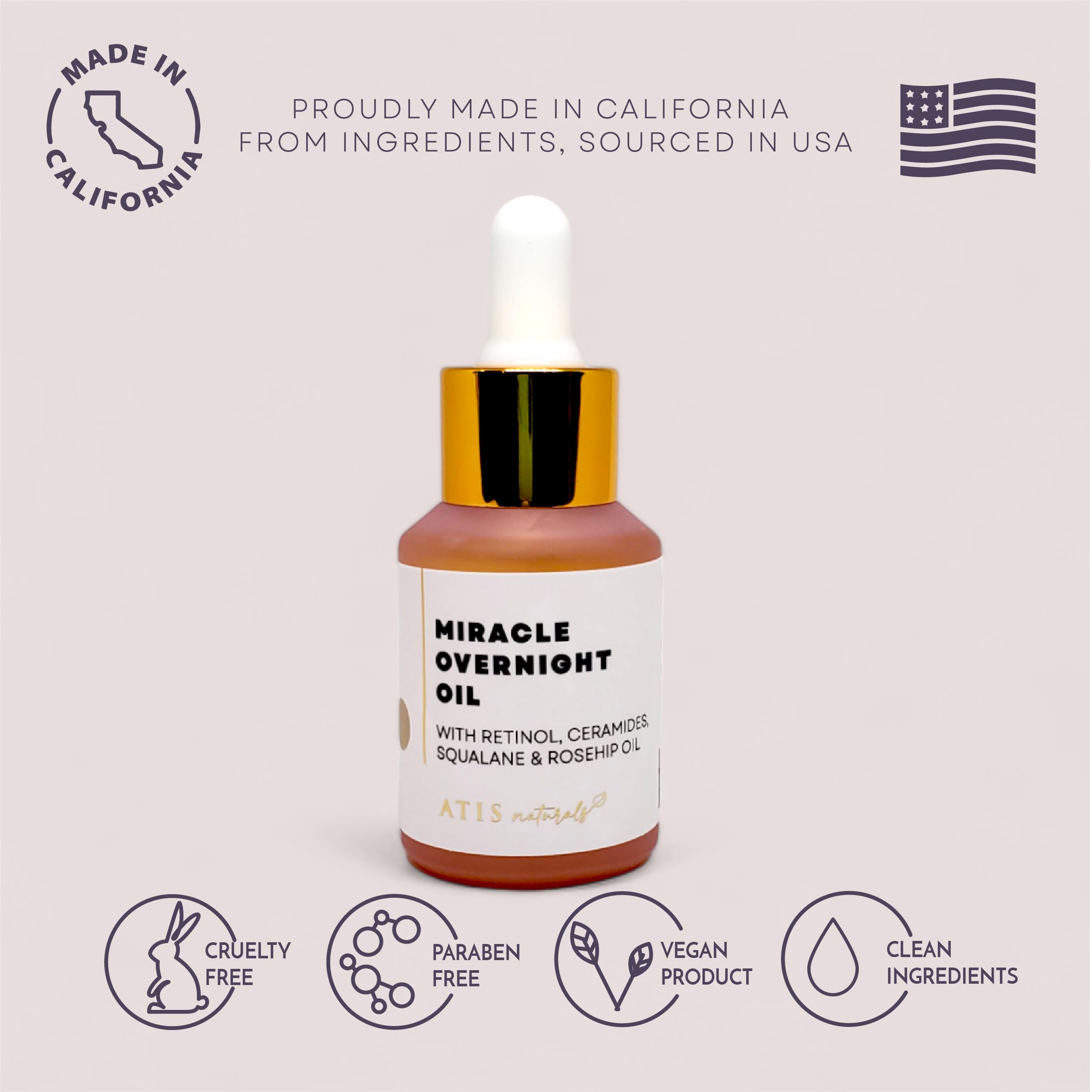 Miracle Overnight Retinol & Squalane Oil with Ceramides & Rosehip Oil for Face - Potent Anti Aging Face Serum to Reduce Fine Lines & Wrinkles | Gua Sha Oil, Retinol Serum
