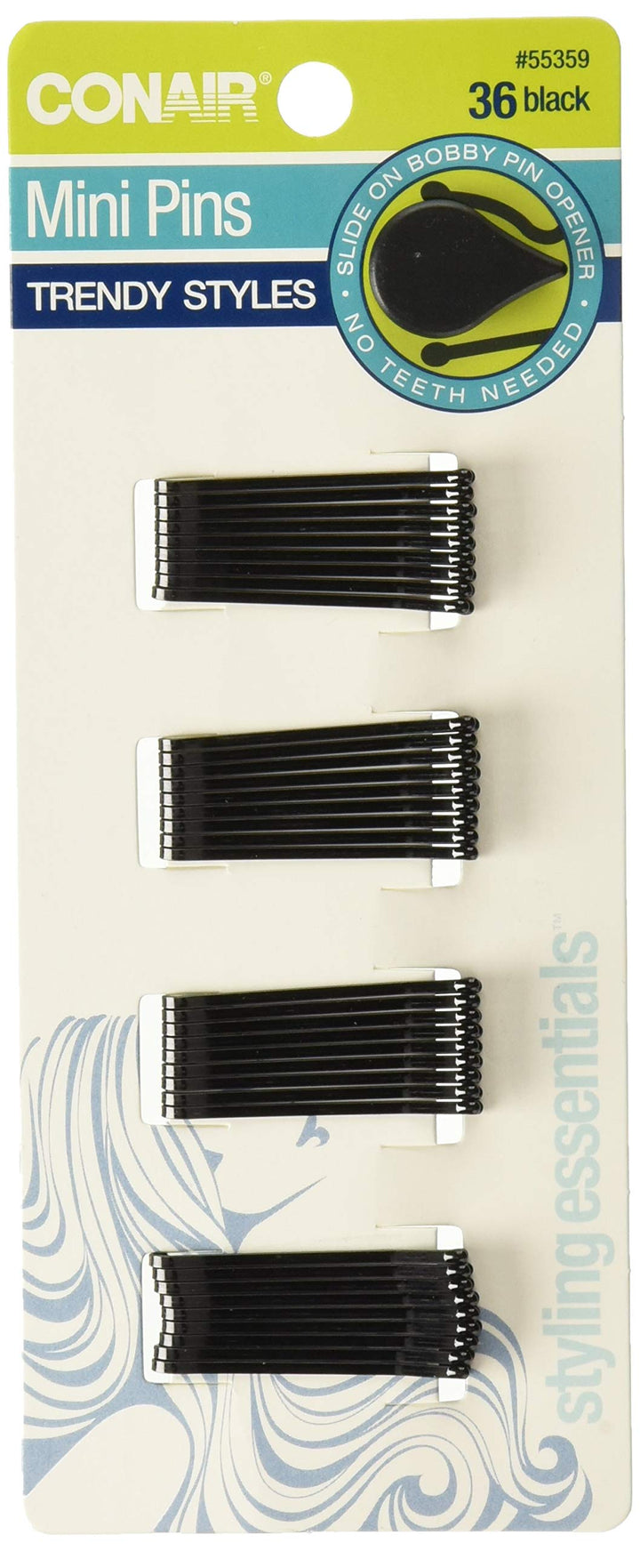 Conair Styling Essentials Mini Pins, Black 36 ea by Conair