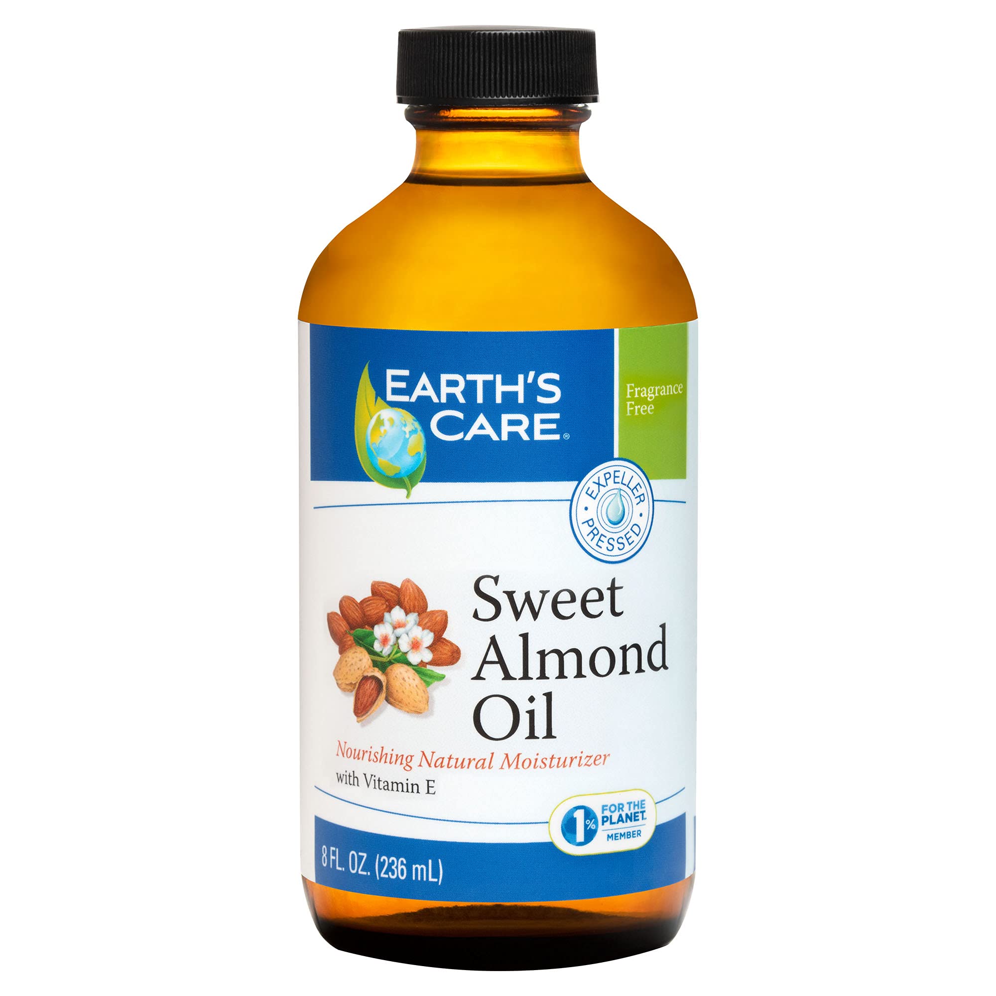Sweet Almond Oil 100% Pure and Natural, 8 OZ by Earth's Care