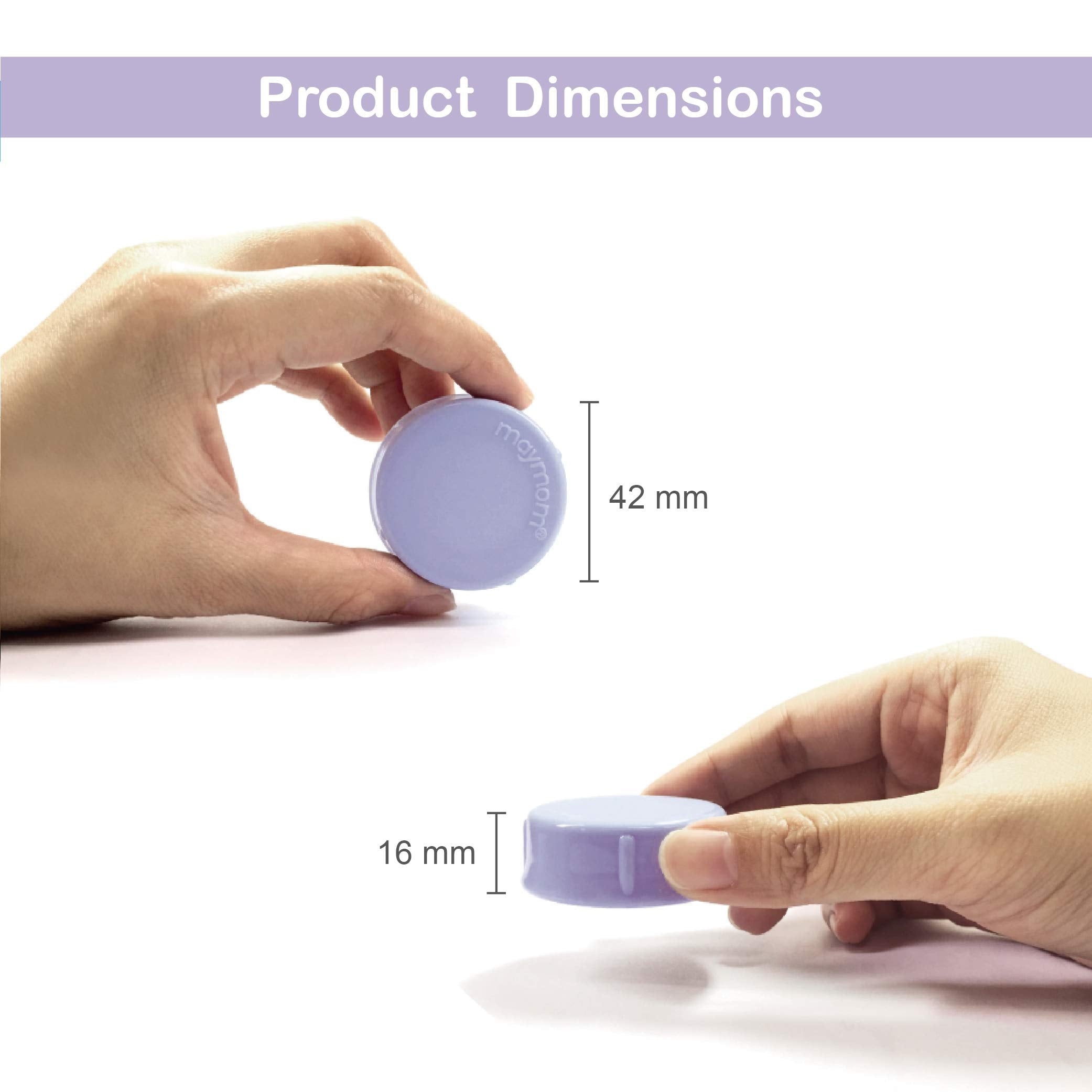 Maymom Solid Lids with Sealing Ring for Standard Sized Bottles; Bottles Lids Compatible with Medela Bottles, Ameda, and Small Sized Nuk, Playtex, Gerber Bottles; 8pc (Purple)