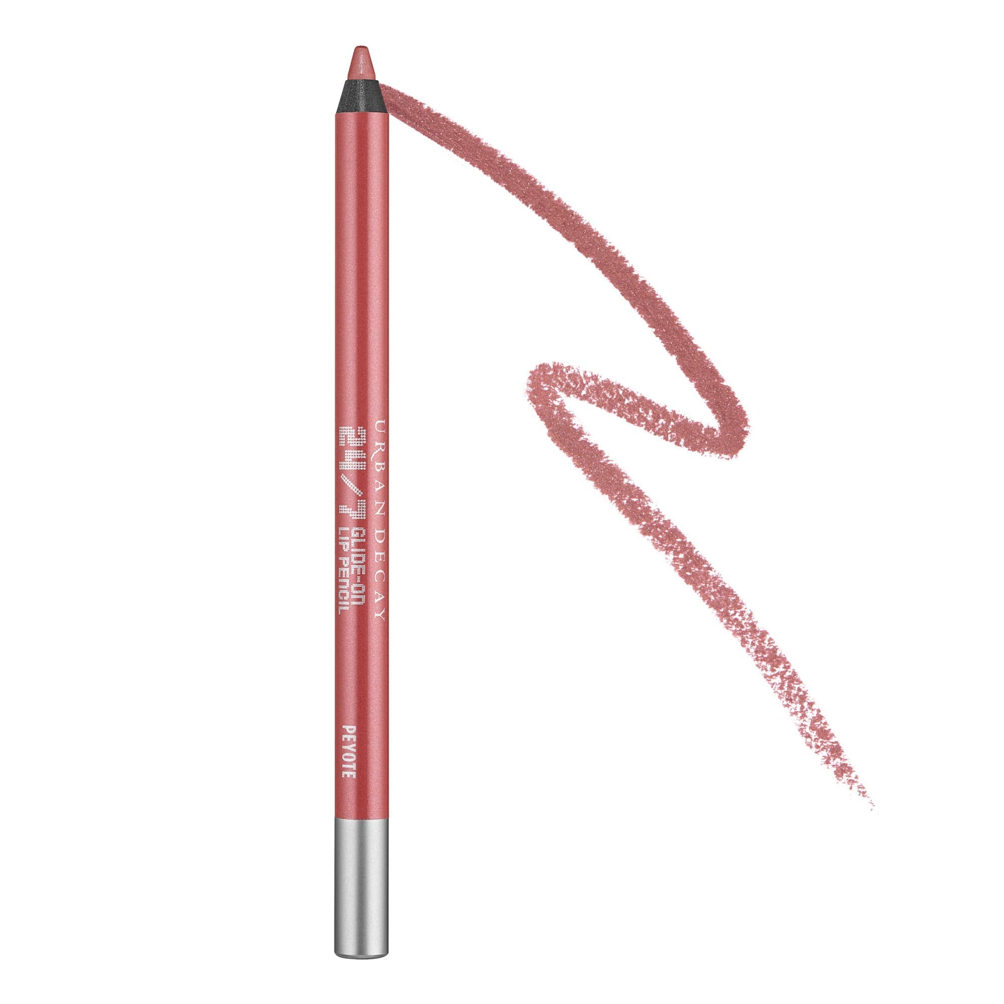 URBAN DECAY 24/7 Glide-On Waterproof Lip Pencil (Peyote - Metallic Dusty Mauve Rose), Smudge-Proof, Longwearing Lip Liner, Smooth & Creamy Colors, Moisturizing Formula with Vitamin E - 0.04 oz