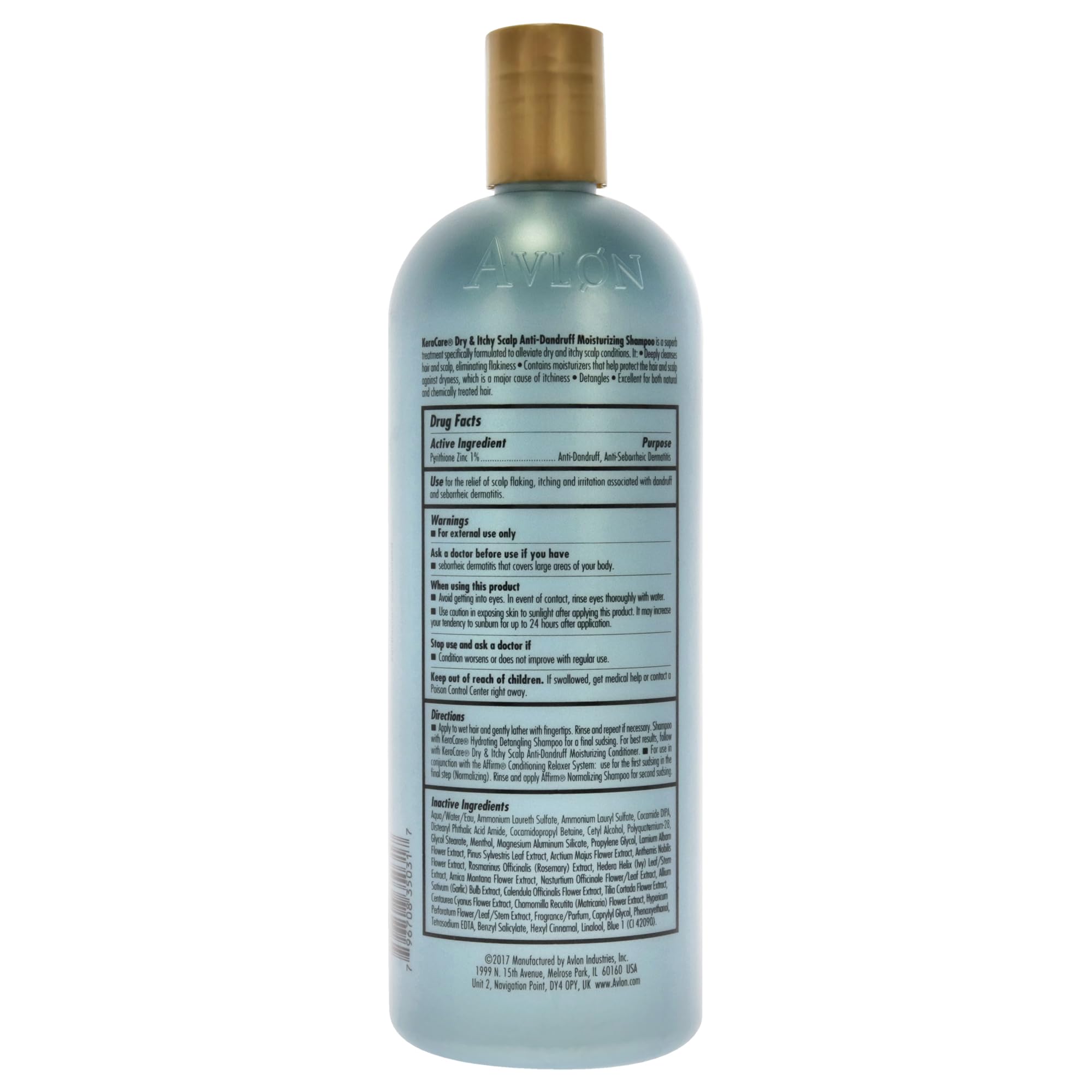 Avlon Kera Care Dry and Itchy Scalp Anti-Dandruff Moisturizing Shampoo Unisex 32 Ounce