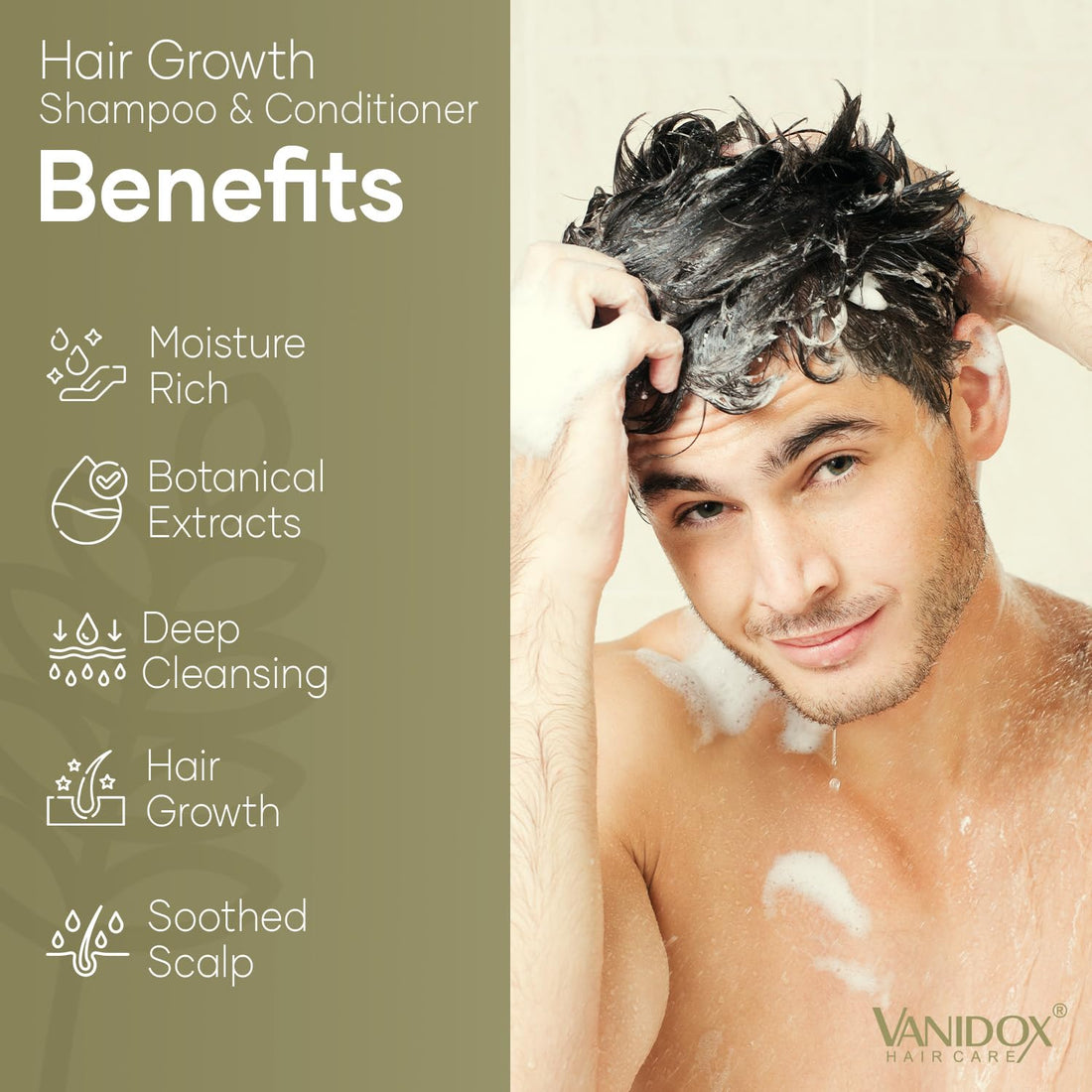 VANIDOX Carbonic Acid Shampoo and Conditioner for Men and Women, Deep Moisturizing Conditioner, Thickens, Softens, & Smooths Set for Hair Growth and Repair, Made in USA - 16 Fl Oz Each