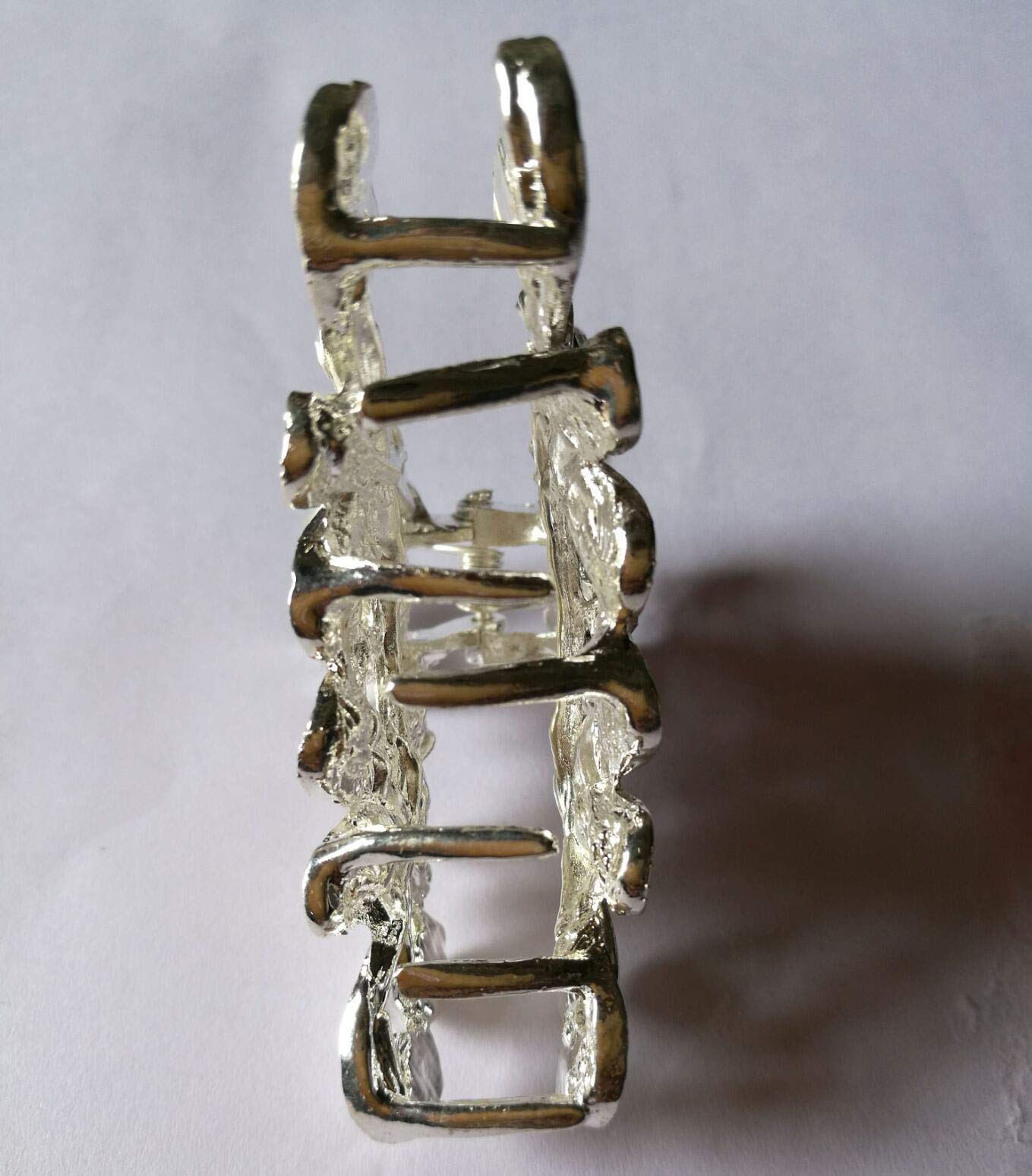 Numblartd Vintage Silver Alloy Chic Fancy Hair Claw Jaw Clips Pins with White Rhinestone - Women Fashion Retro Hair Catch Hair Updo Grip Hair Accessories