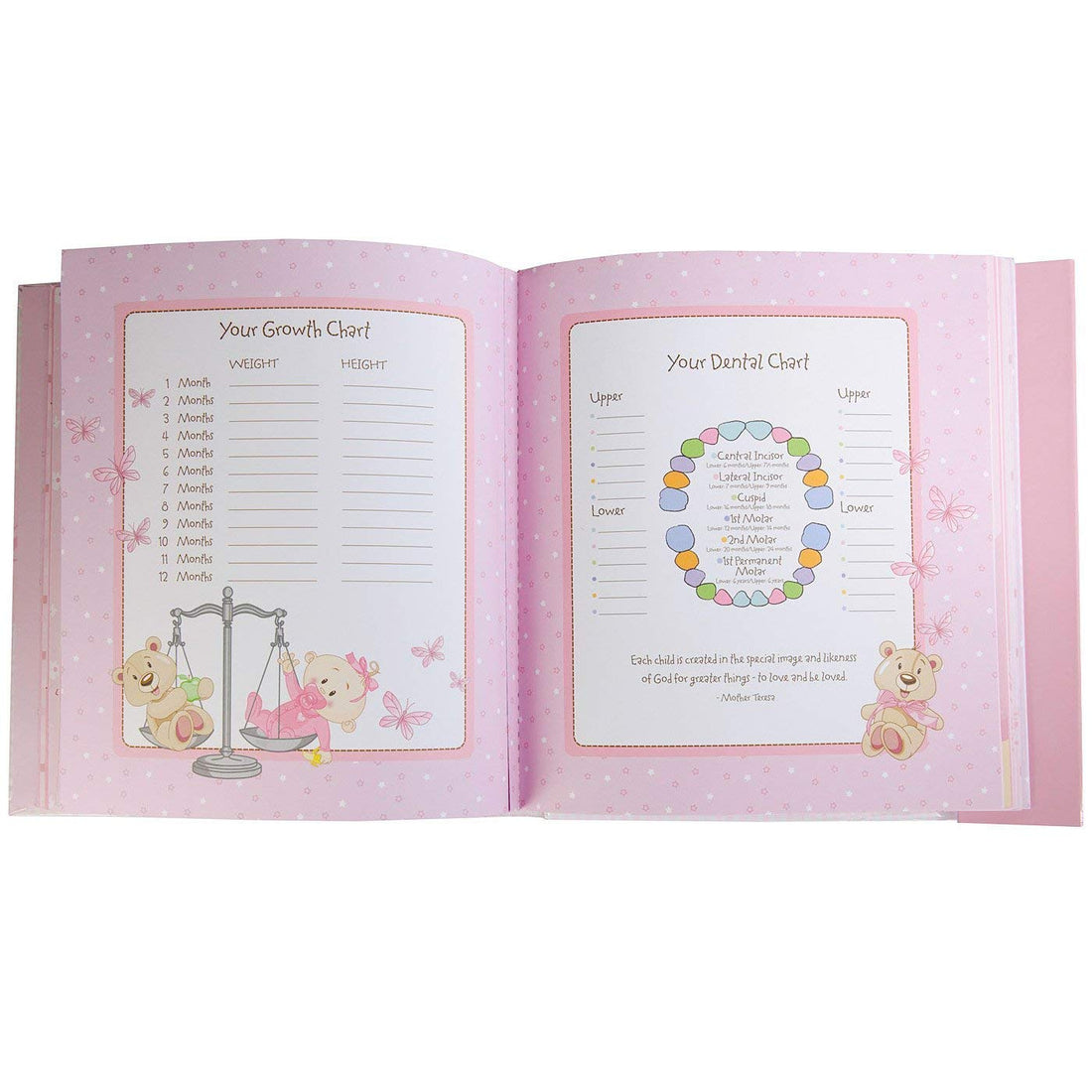 Christian Art Gifts Girl Baby Book of Memories Pink Keepsake Photo Album | Our Baby Girl Memory Book | Baby Book with Bible Verses, The First Year