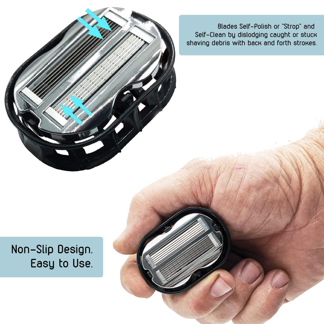 OmniShaver Kit - Premium OmniShaver The Fastest Way to Shave your Head, Legs, Arms, Body | Shaving Razor Self Cleans and Strops During Use, Durable Blades Head Shaver for Bald Men BEST Shave Butter