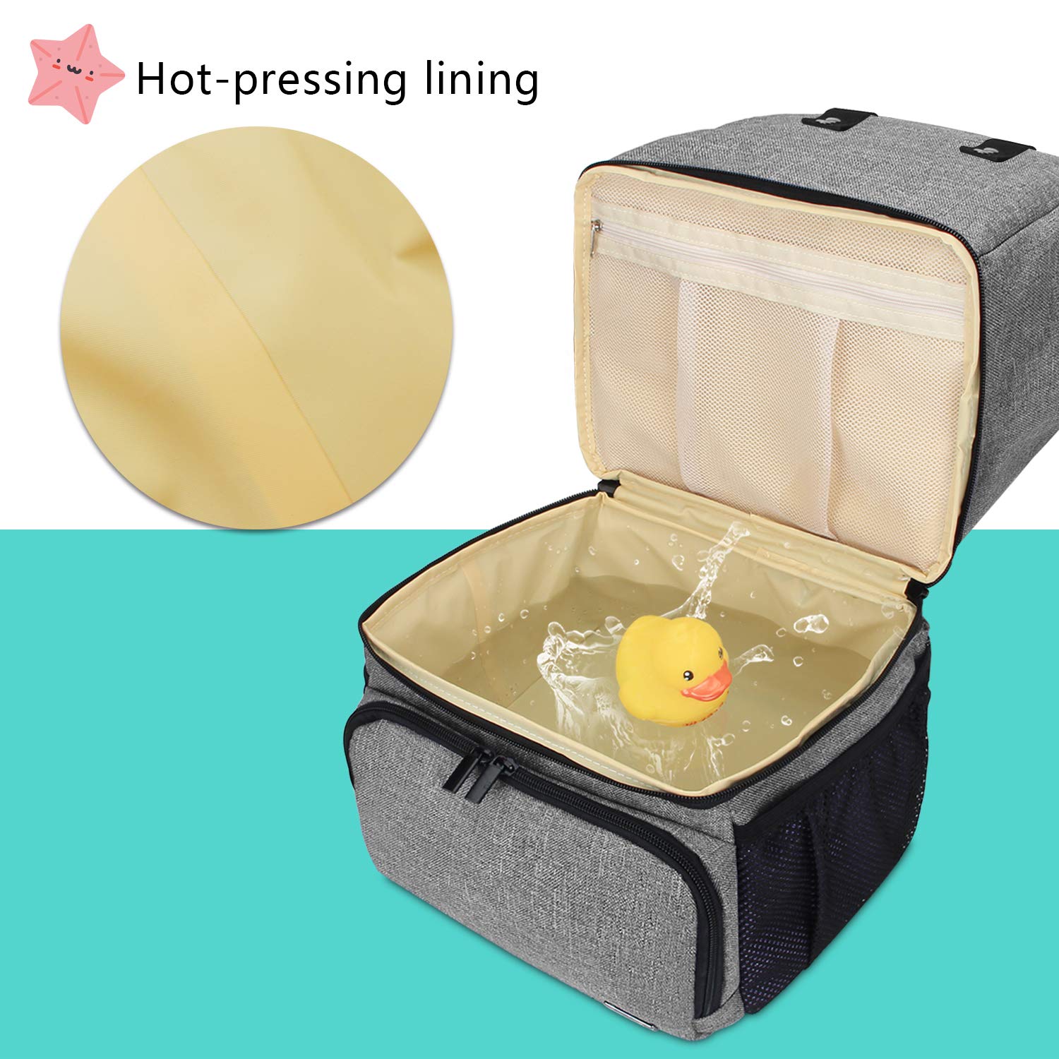 LUXJA Breast Pump Bag with 2 Compartments for Breast Pump and Cooler Bag, Breast Pumping Case with 2 Options for Wearing, Gray