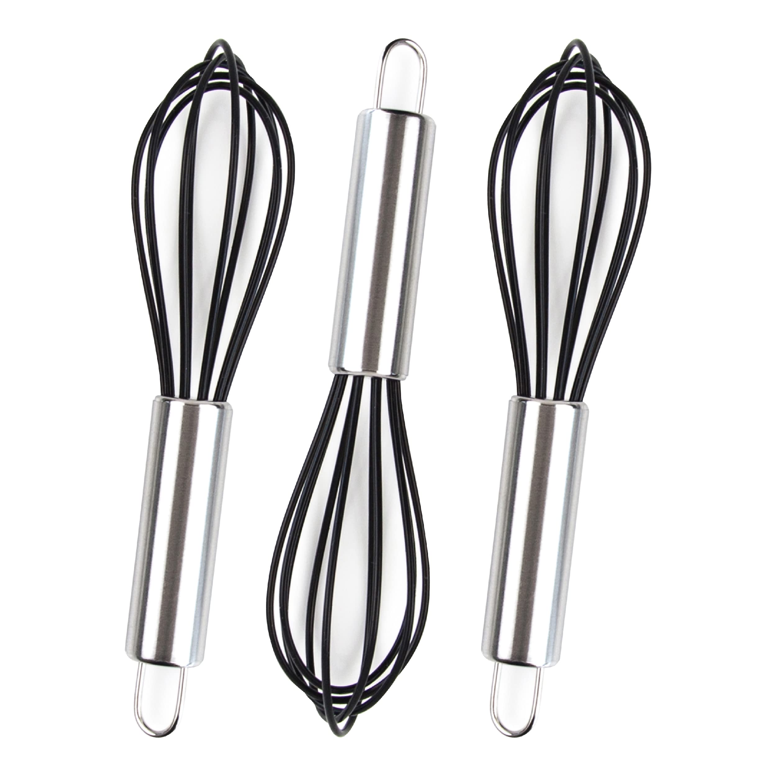 Hair Color Whisk - Set of 3 - Hair Color Mixer - Silicone with Stainless Steel Handle - Salon Hair Wisk - Color Whisk - Hair Whisk Color Mixer - Hair Dye Whisk - Color Wisk