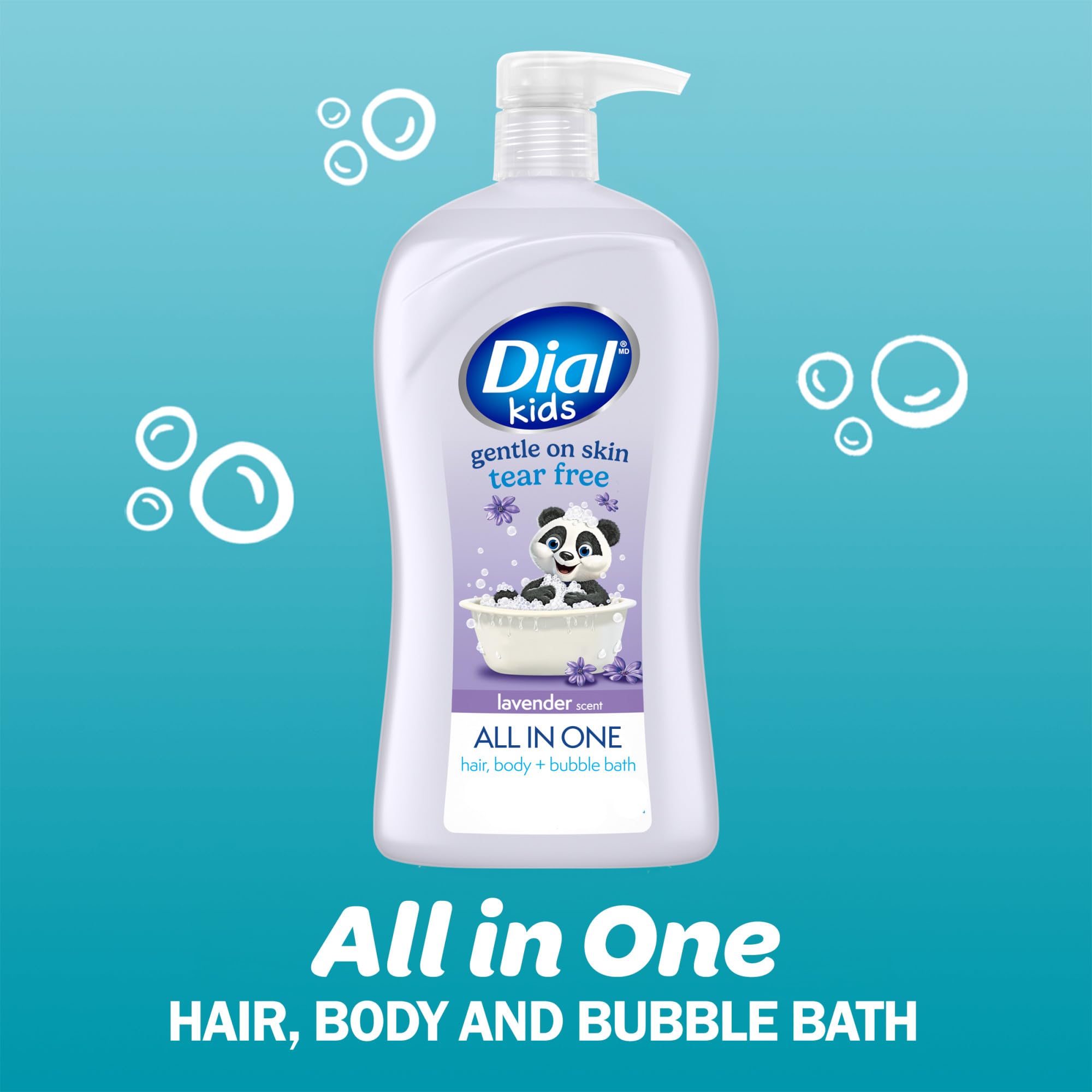 Dial Kids 3-in-1 Body+Hair+Bubble Bath, Lavender Scent, 32 fl oz