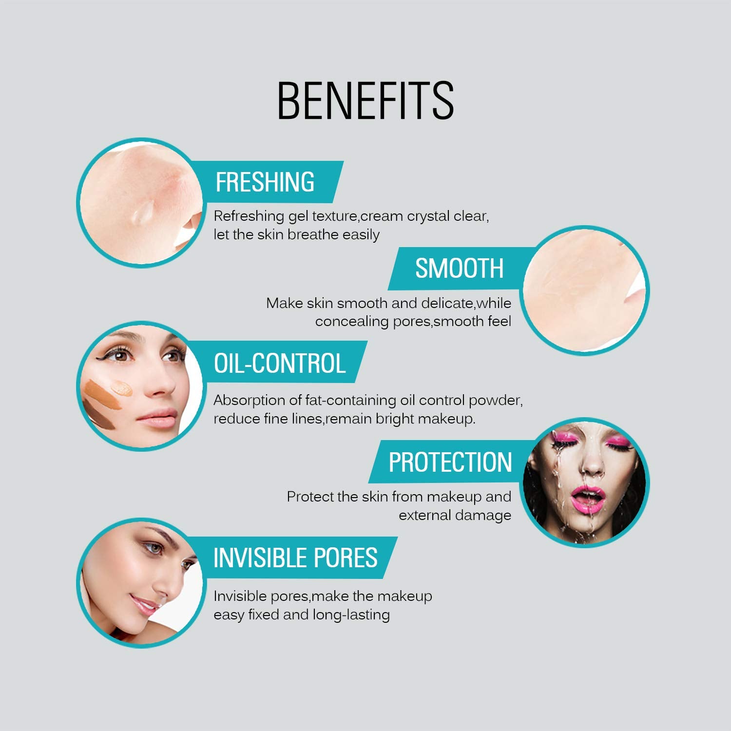 SACE LADY Invisible Pore Foundation Primer All Matte Face Primer, Oil- control and Smooth Face Primer Gel (Travel Size:0.40Fl Oz , Color: Transparent)