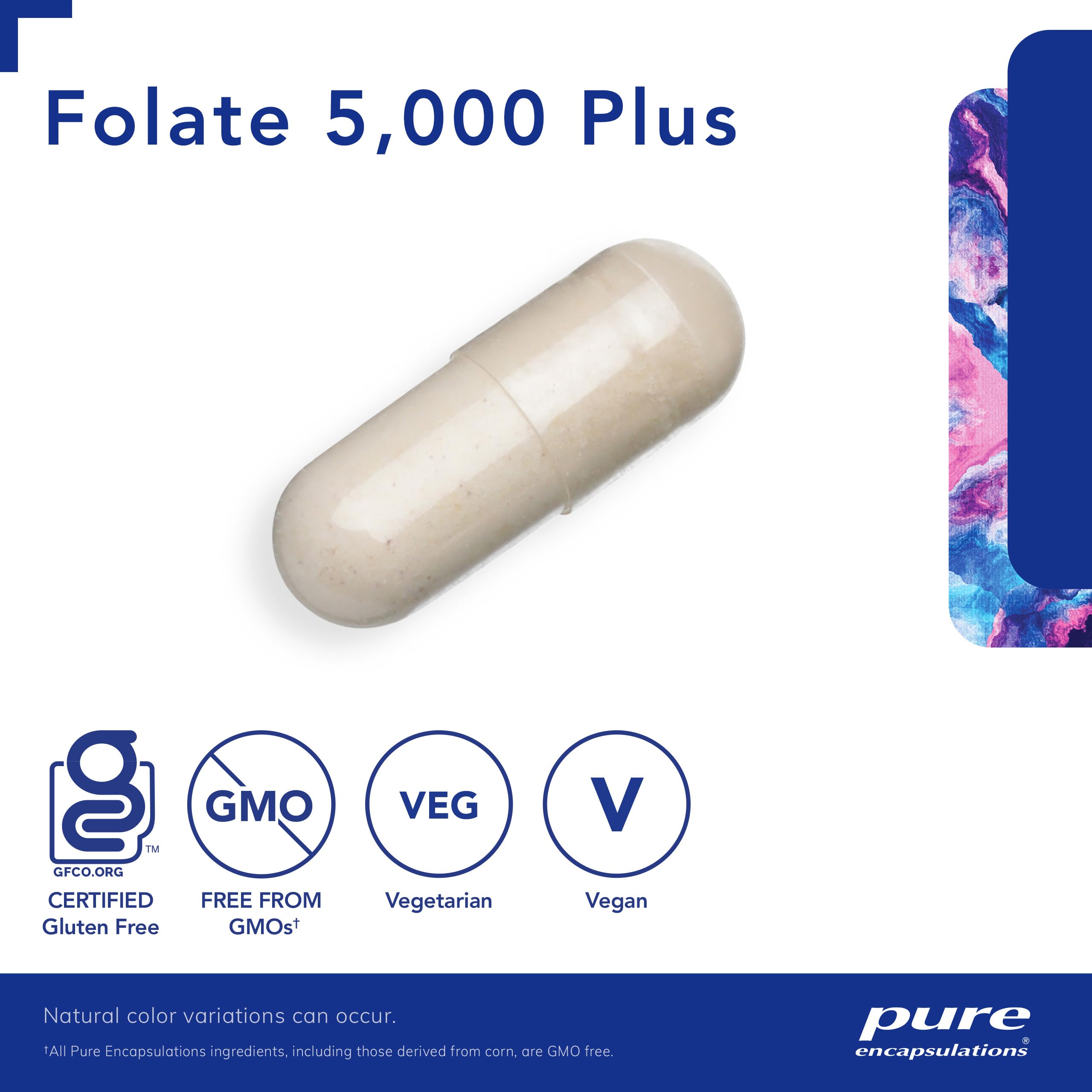 Pure Encapsulations - Folate 5,000 Plus - Activated Folate, Vitamin B12 and B6 Combination - 60 Capsules