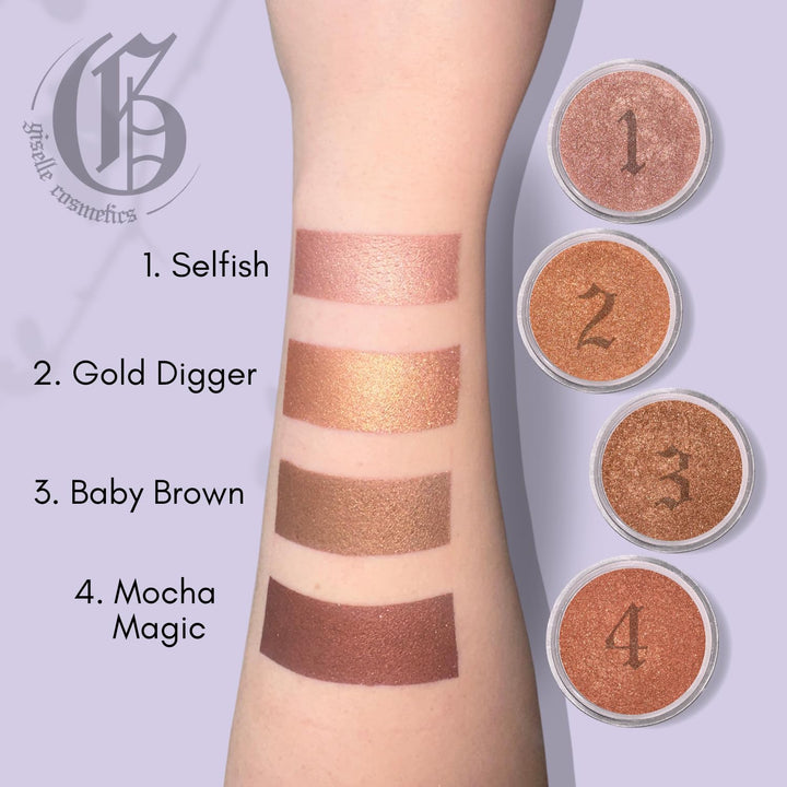 Bronzer Makeup Powder | Mocha Magic | Bronzer For Face | Pure, Non-Diluted Loose Powder Mineral Make Up | Contour Highlight Blush Palette | Contouring Makeup Products | Facial Contouring