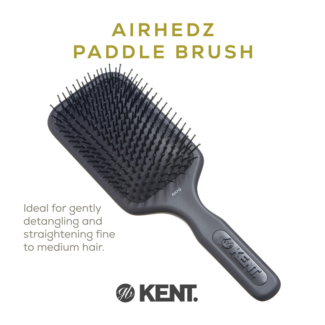 Kent AH7G Airhedz Pro Extra Large Pin Hair Brush (Fine Pin, Grey) : Fine Pin, Grey