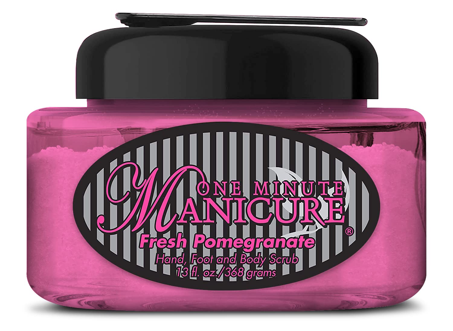 One Minute Manicure – Moisturizing Salt Scrub – 13 oz – Professionally Formulated To Exfoliate, Recondition & Moisturize Skin – Enhanced With Botanical Oils & Natural Sea Salts (Fresh Pomegranate)