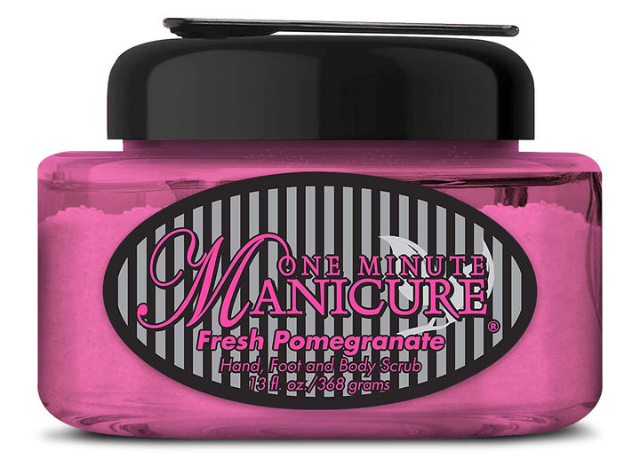 One Minute Manicure – Moisturizing Salt Scrub – 13 oz – Professionally Formulated To Exfoliate, Recondition & Moisturize Skin – Enhanced With Botanical Oils & Natural Sea Salts (Fresh Pomegranate)