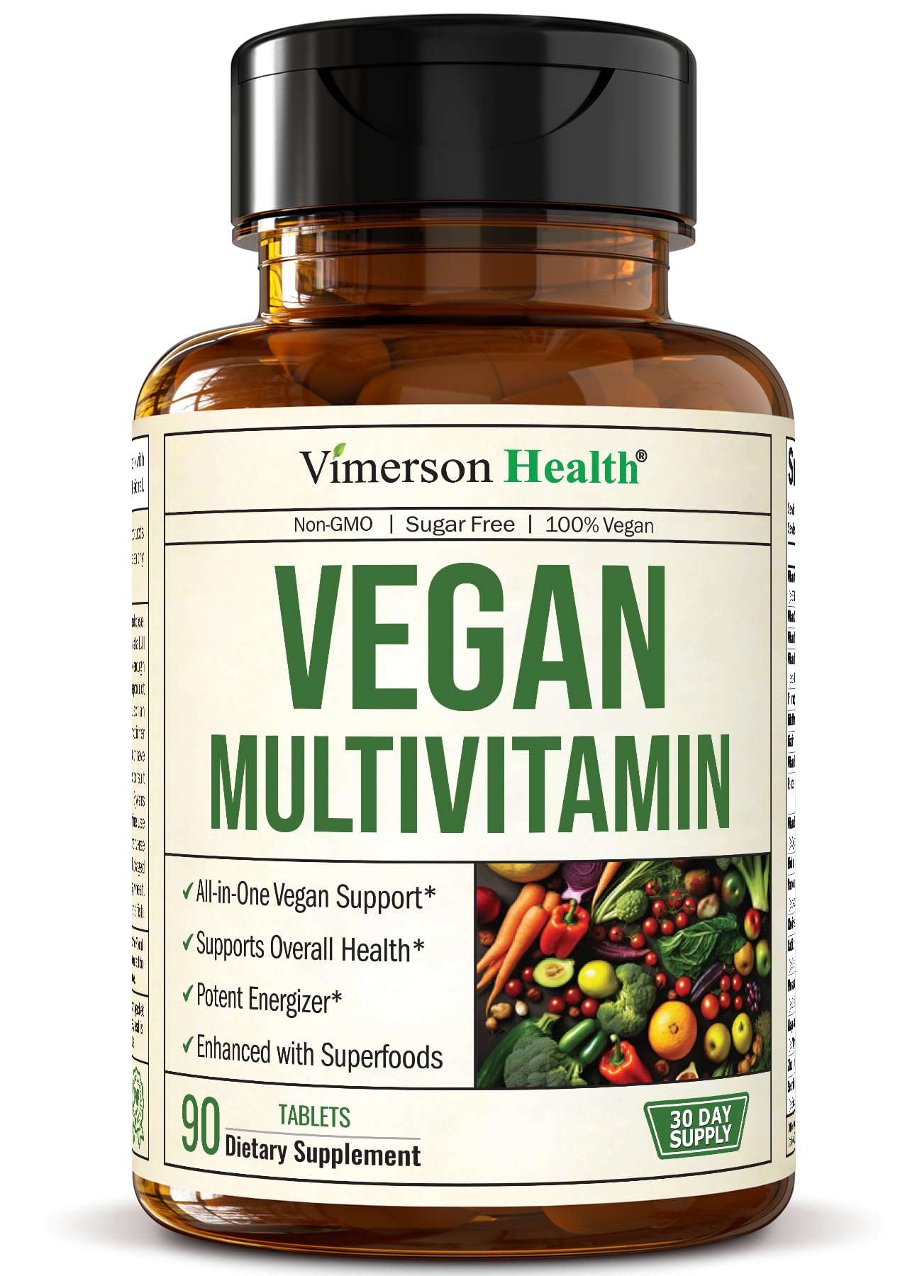 Vegan Multivitamins for Women & Men - Multivitamin & Multimineral Supplements for Energy, Focus and Overall Health. Daily Vegan Vitamins A, C, D, E & B12, Zinc, Calcium, Magnesium & More. 90 Tablets