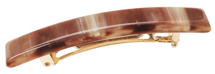 Caramel Horn : France Luxe Small Luxury Rectangle Barrette - Caramel Horn