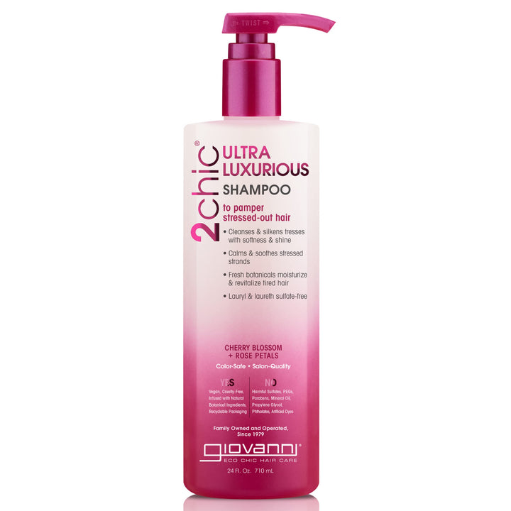 Giovanni 2chic Ultra-Luxurious shampoo with Cherry Blossom & Rose Petals Value Size, 24 Fluid Ounce