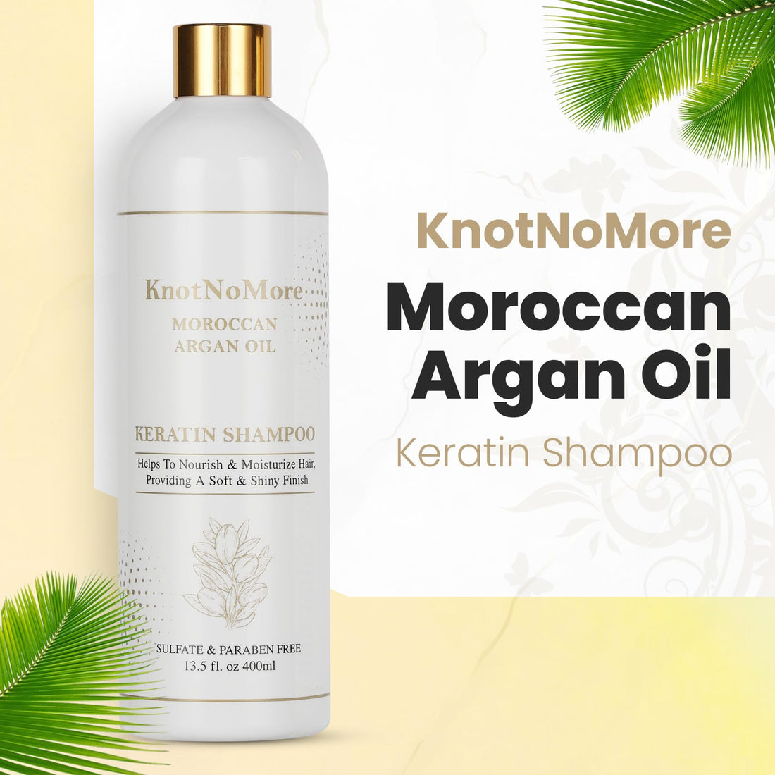 Knot No More Keratin Hair Treatment | Anti-Dandruff & Moisturizing Shampoo | Volumizing & Smoothing for Curly, Frizzy Hair | Sulfate & Paraben Free | All Hair Types