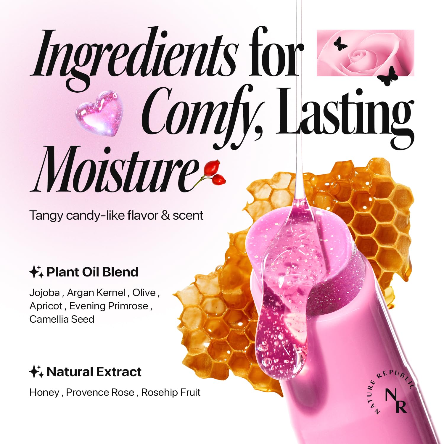 Nature Republic HONEY MELTING LIP GLITTER (13 AURORA) SOFT LIP STICK Hydrating Gloss, Moisturizing balms, Shine Glimmer Finish, Shimmery-Sheer tint, korean make up