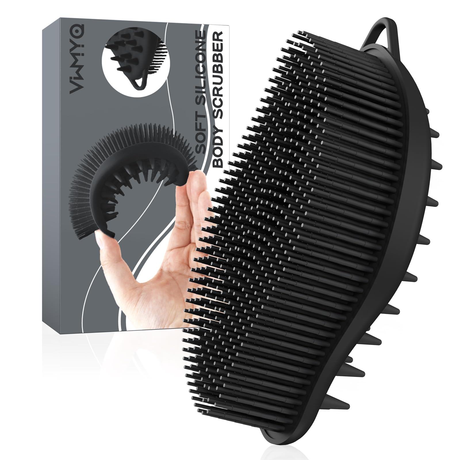 Silicone Body Scrubber - Exfoliating Body Scrubber for Men and Women, Soft Dual-Sided Shower Brush for Body Clean and Massage, Gentle Bath Brush Lathers Well for All Kinds of Skin