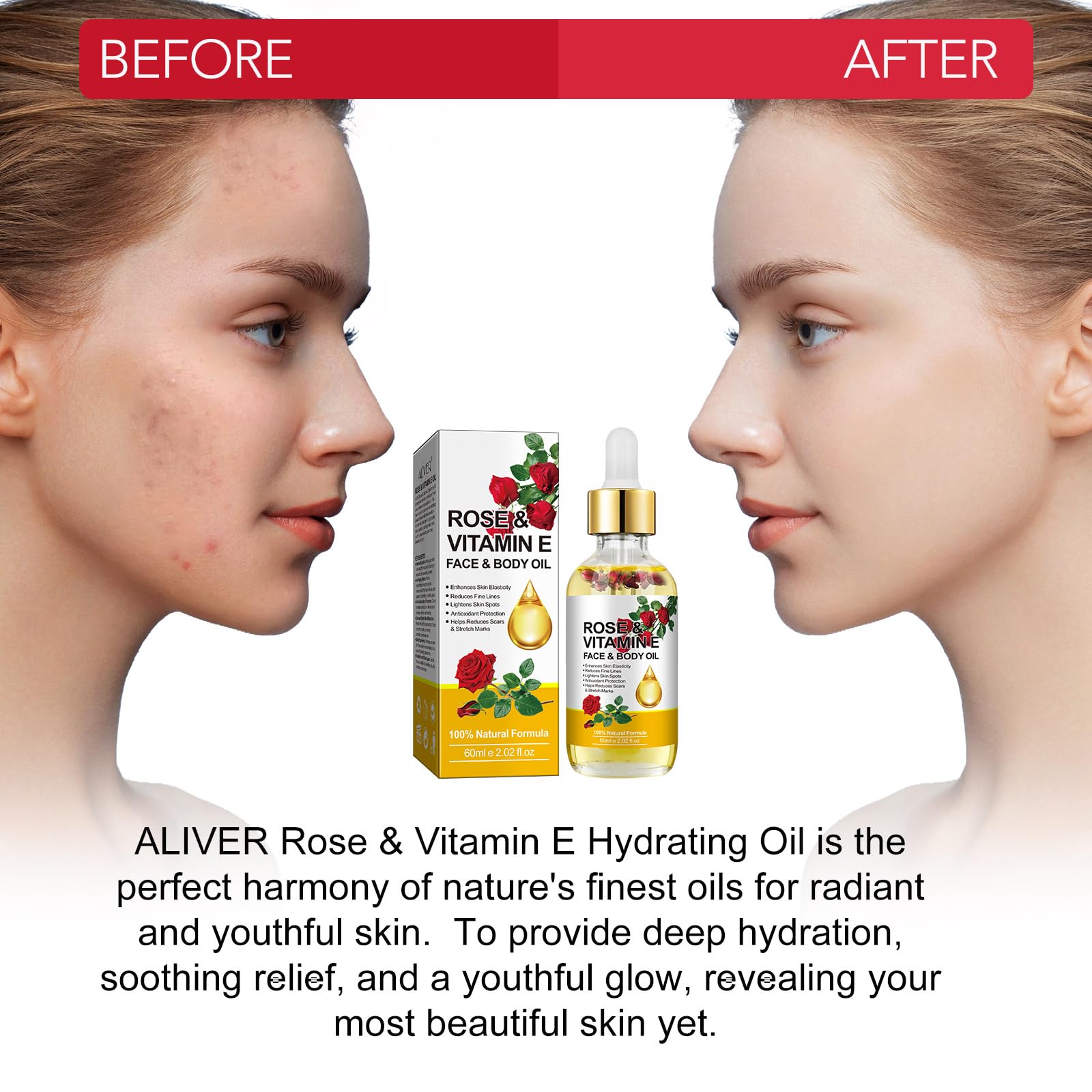 Xaarty Vitamin E Oil, Pure and Natural Body Oil, Premium Grade Essential Oils for Skin Moisturizing, Anti-Aging, Reduce Pigmentation, 2.02 Oz