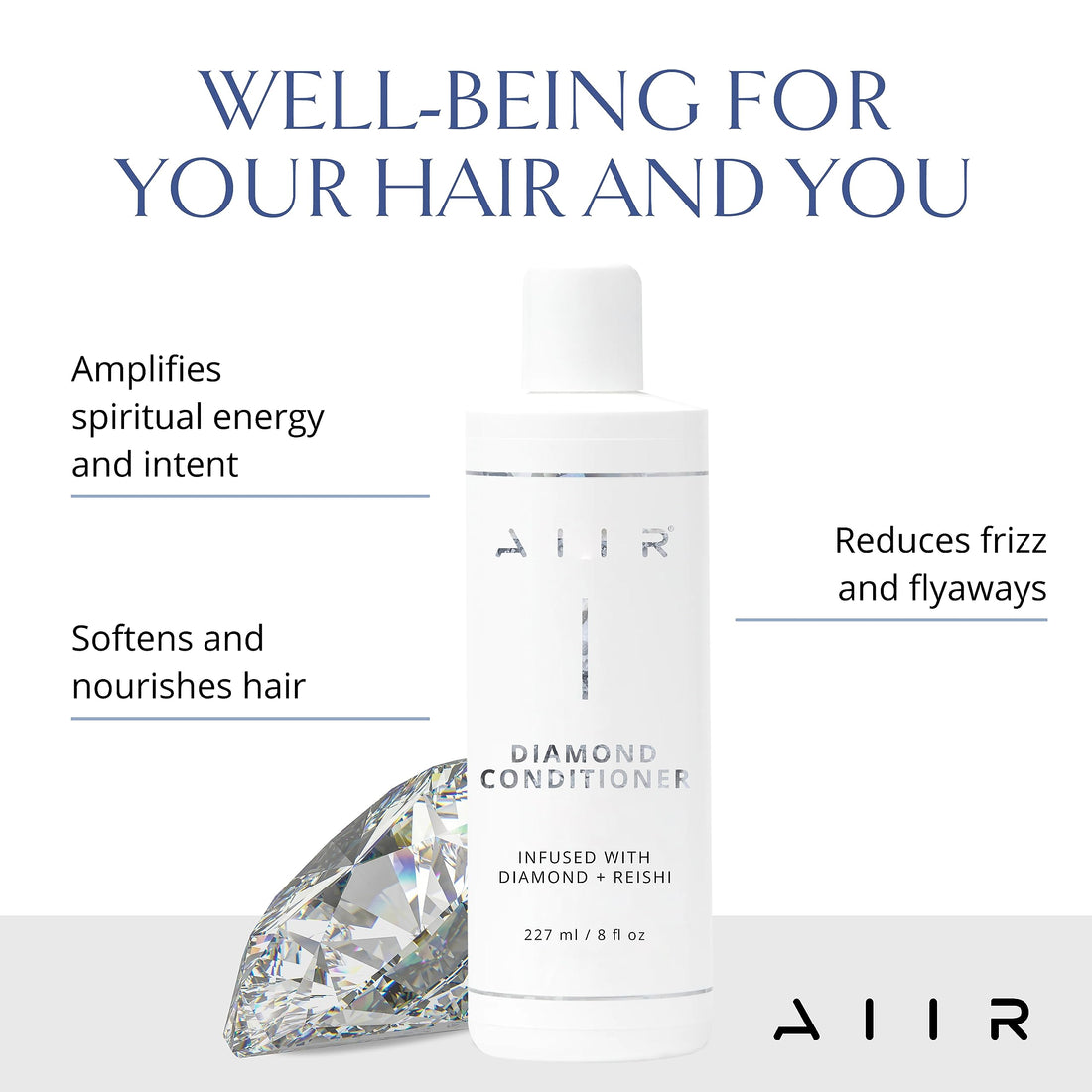 AIIR Diamond Conditioner - Fragrance Free Conditioner, Conditioner for Damaged Hair, Conditioner for Colored Hair - Frizzy Hair Products - 8 oz