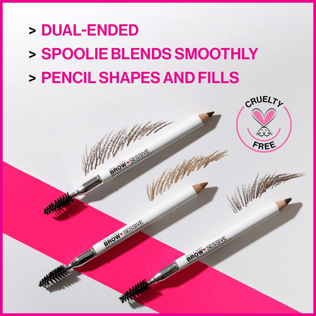 wet n wild Brow-Sessive Brow Pencil, Ultra-Precise Dual Ended Spoolie Brush for Perfect Buidlable Blendable Shaping, Natural Lasting Shades for Every Brow, Cruelty-Free & Vegan - Taupe(Packaged)