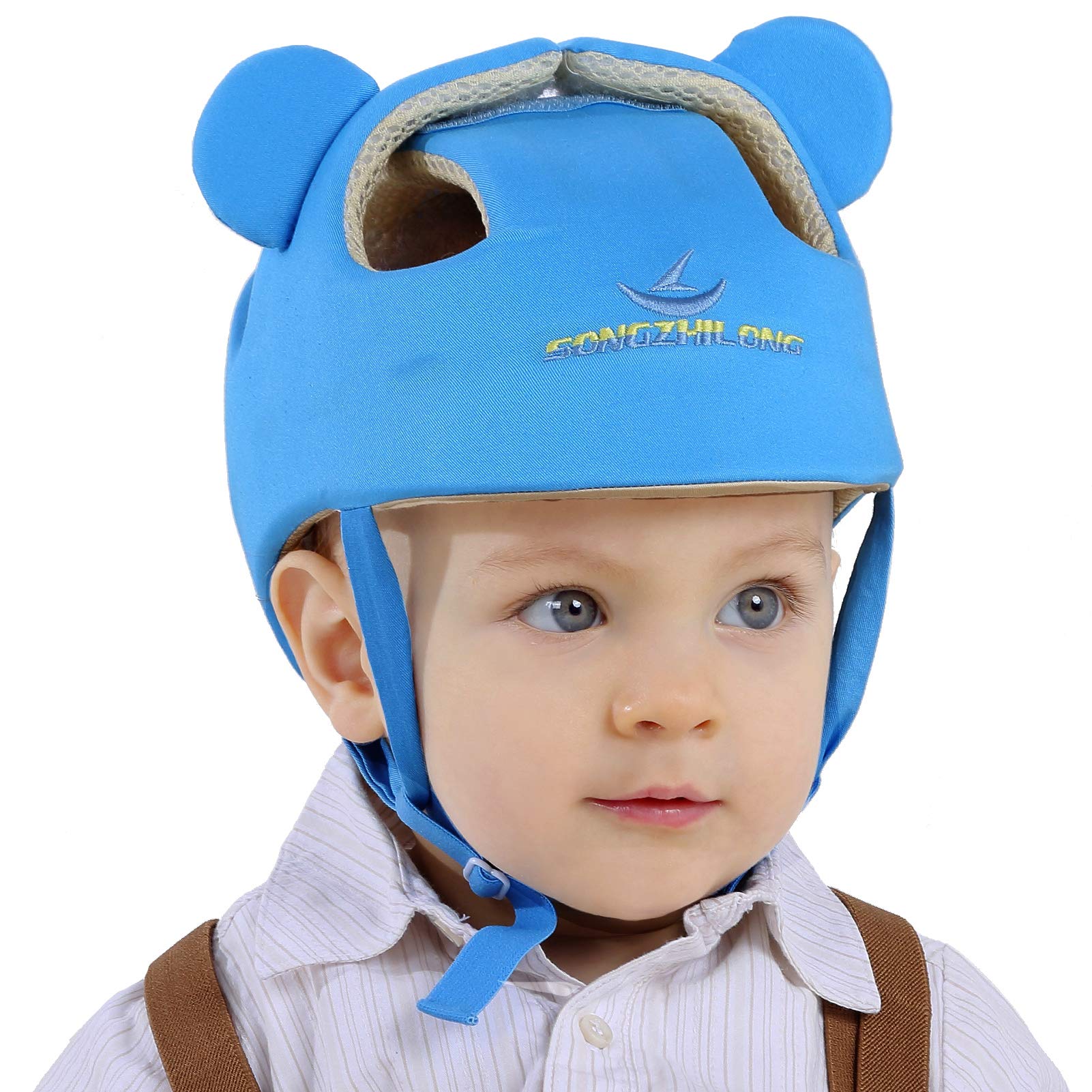 Ocanoiy Baby Infant Toddler Helmet Safety Headguard Head Protective Cushion Children Adjustable Safety Helmet Hat Harnesses Cap Kid Child Crawl Walk Playing (Blue)