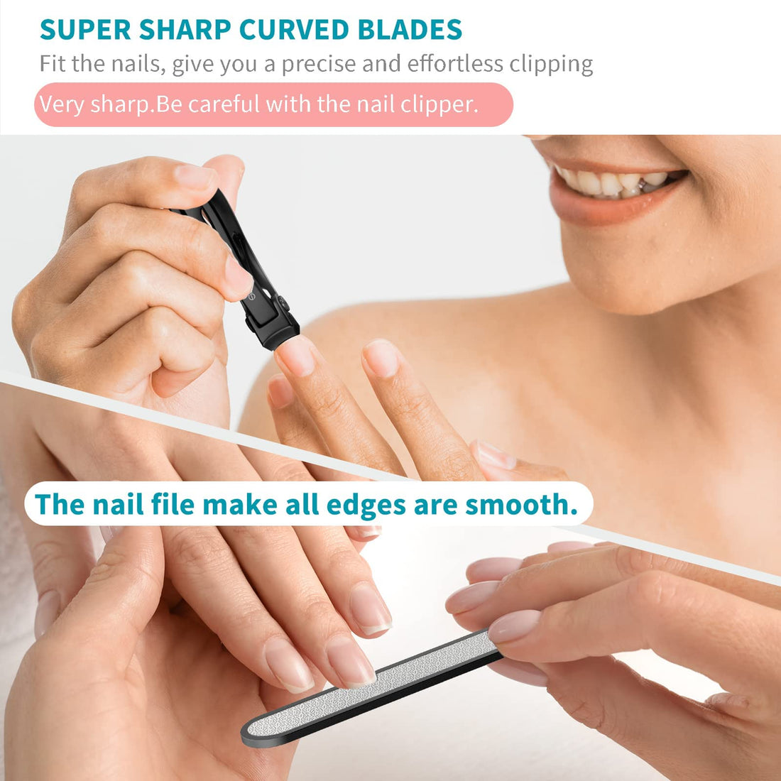 SZQHT Fingernail Clippers,Nail Clippers for Tough Fingernails or Thick Toenails,Heavy Duty Stainless Steel Nail Cutters,Toenail Clippers for Elder,Men, Seniors, Adults(Black)