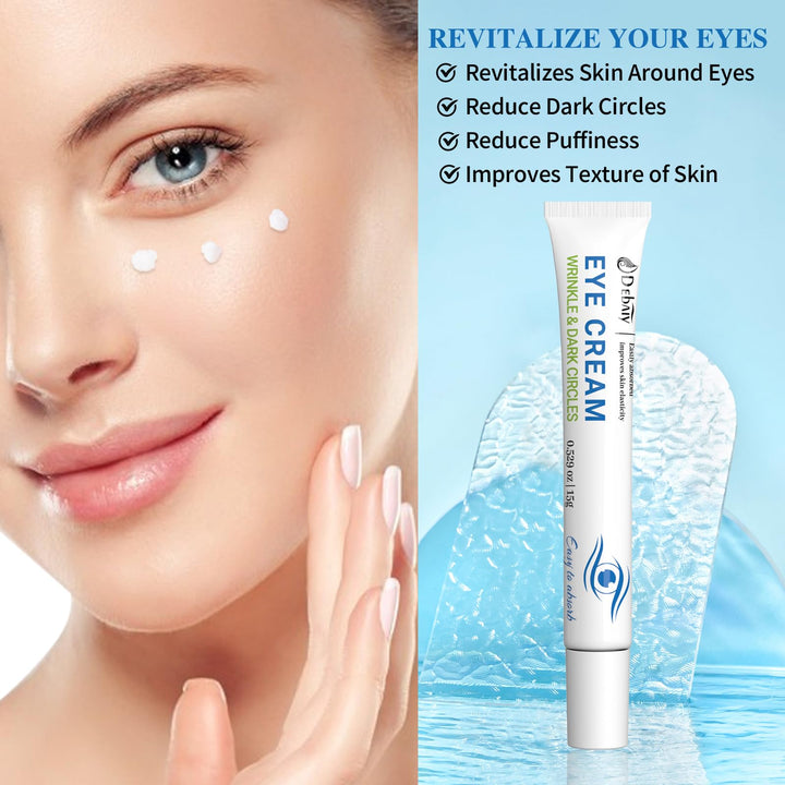 DEBAIY 3 Pack Anti-Wrinkle Eye Cream with Caffeine & Peptides - Reduces Dark Circles & Puffiness, Improves Skin Texture (Each 0.529oz | 15g)